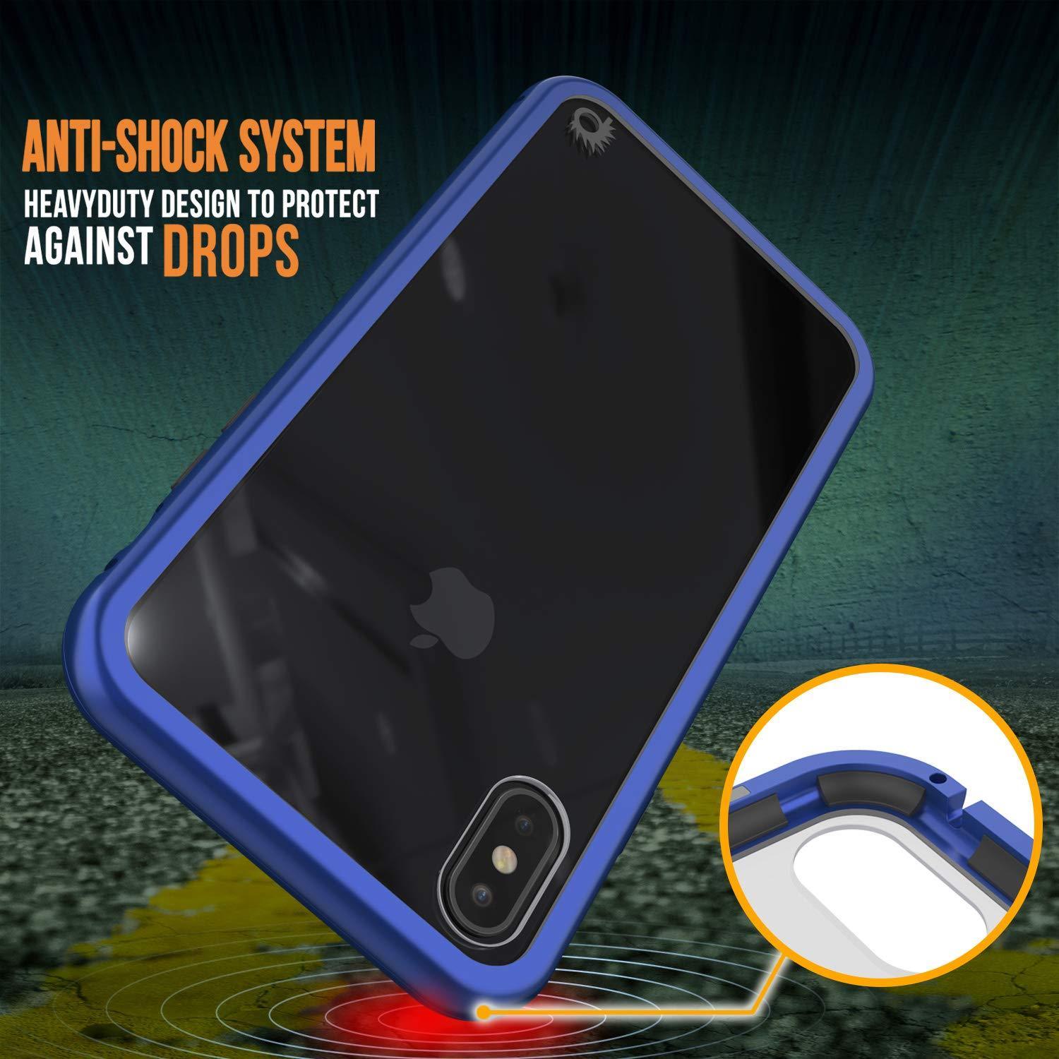 Capinha para iPhone XS, Punkcase Magnetix 2.0 de TPU protetora, com protetor de tela de vidro temperado [Azul]