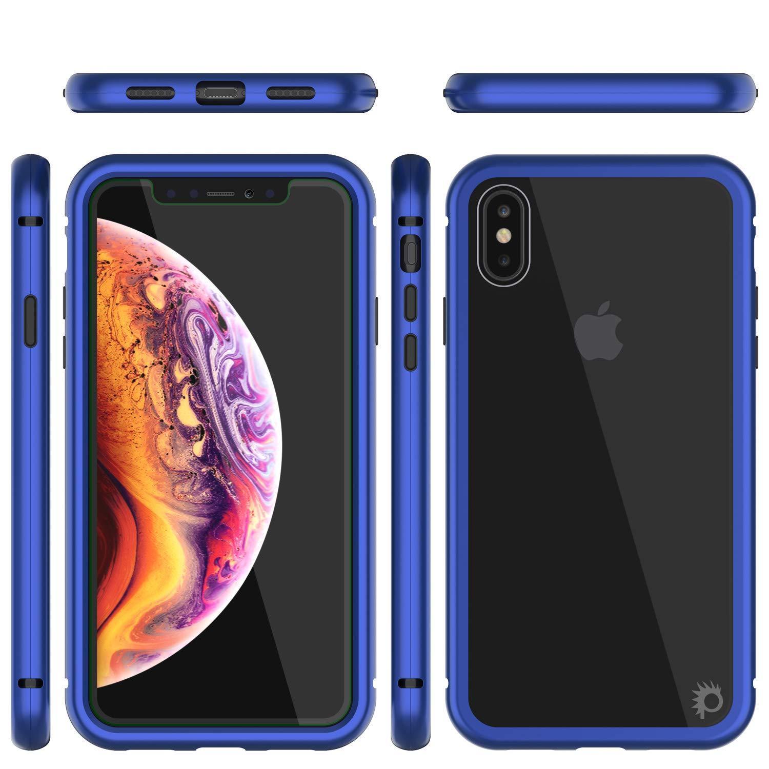 Capinha para iPhone XS Max, Punkcase Magnetix 2.0 de TPU protetora, com protetor de tela de vidro temperado [Azul]