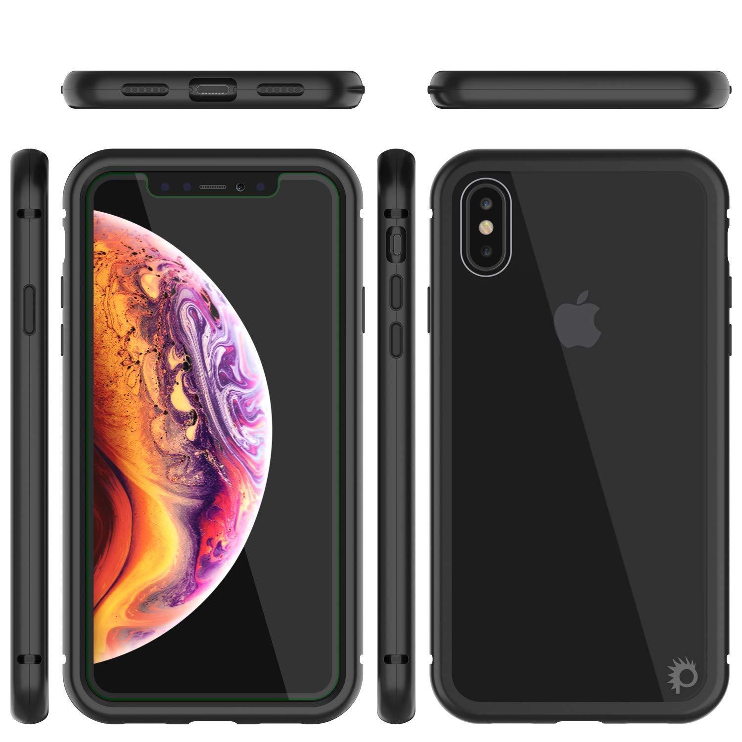 Capinha para iPhone XS Max, Punkcase Magnetix 2.0 de TPU protetora, com protetor de tela de vidro temperado [Preto]