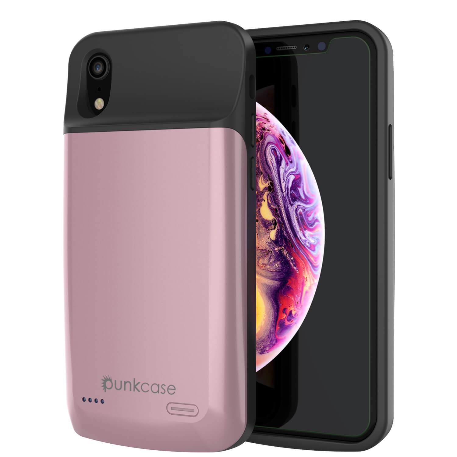 Capa de bateria para iPhone 11, PunkJuice 5000mAH Power Bank de carregamento rápido com protetor de tela | [Rose-Gold]