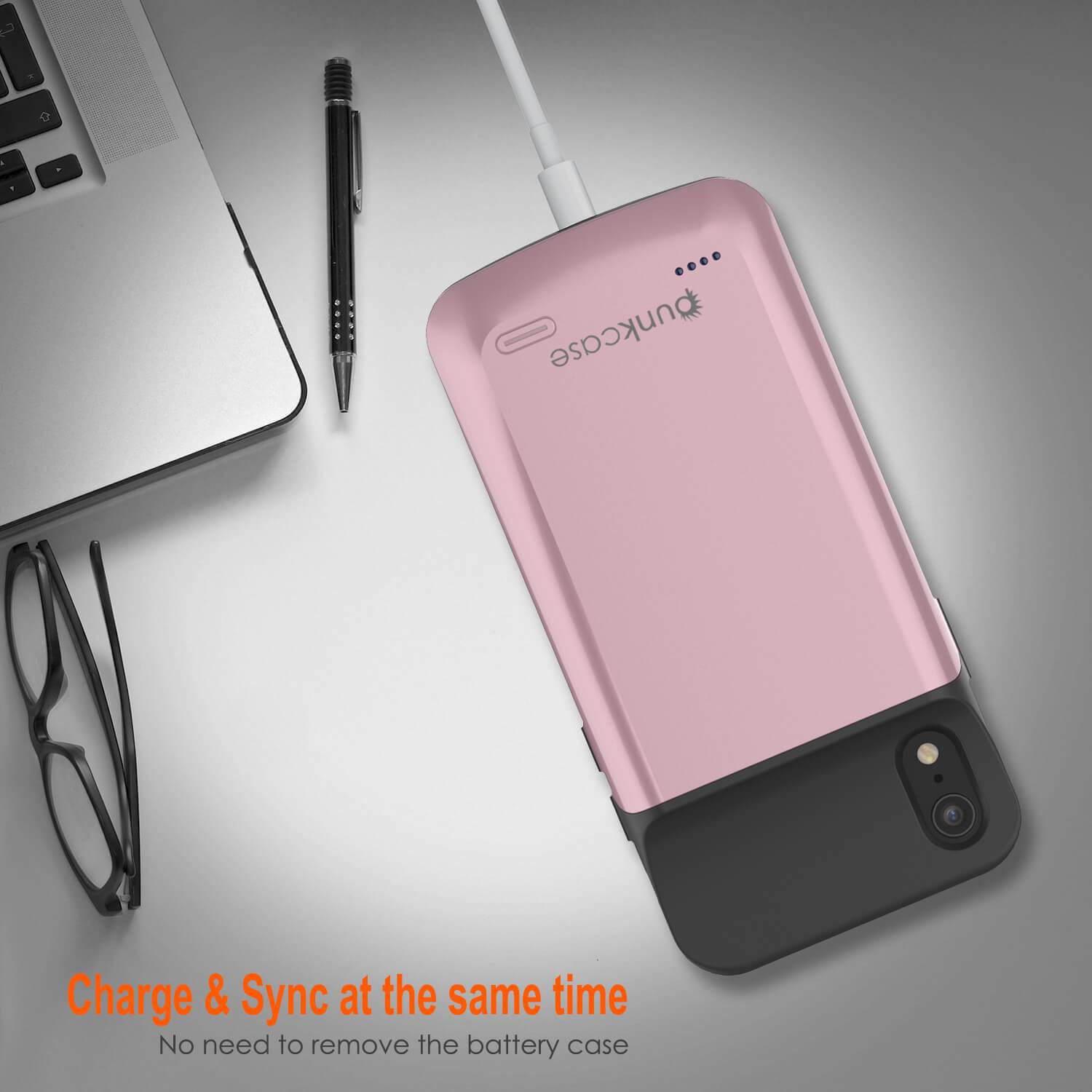 Capa de bateria para iPhone 11, PunkJuice 5000mAH Power Bank de carregamento rápido com protetor de tela | [Rose-Gold]