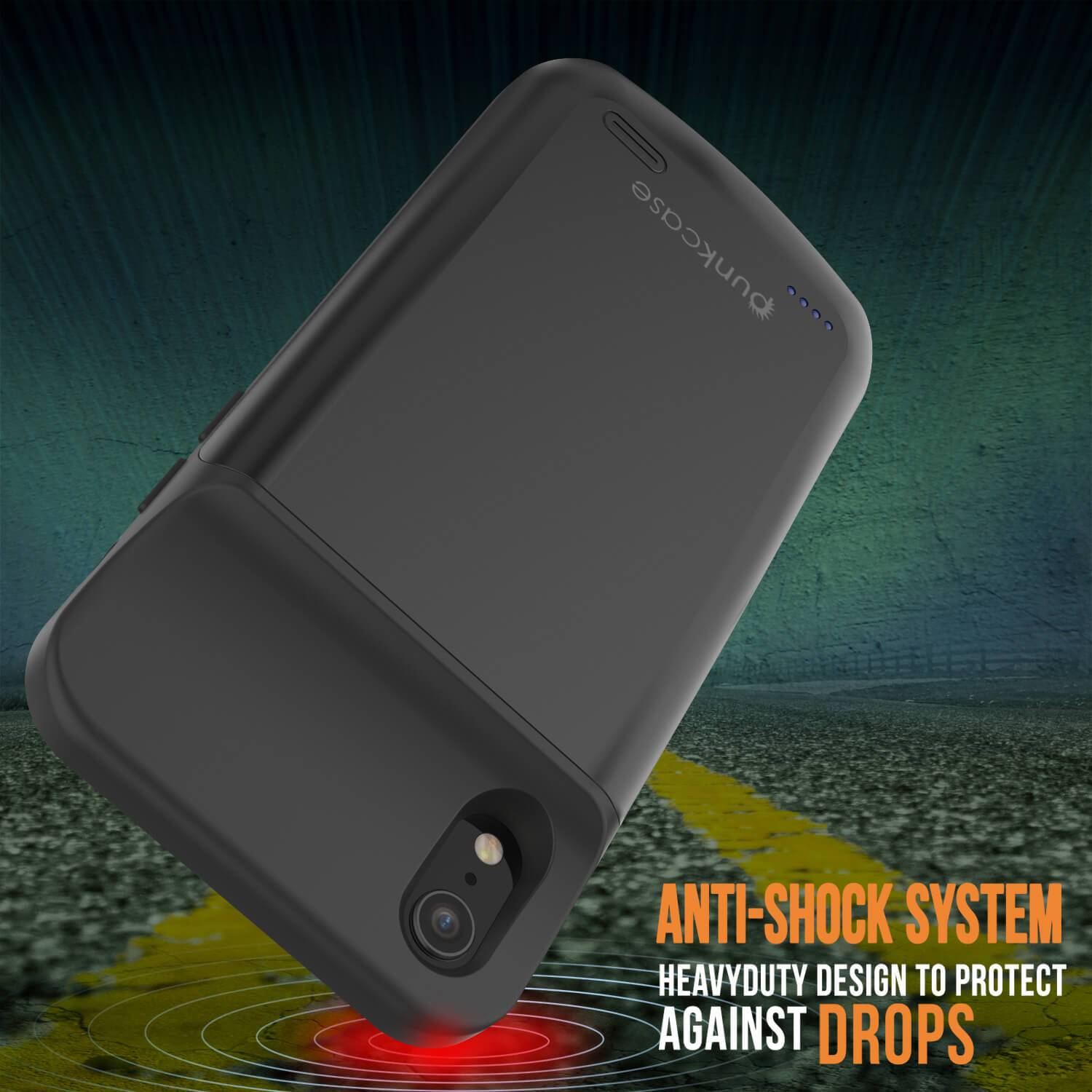 Capa de Bateria para iPhone 11 Pro Max, PunkJuice 5000mAH Carregador Rápido Power Bank com Protetor de Tela | [Preto]