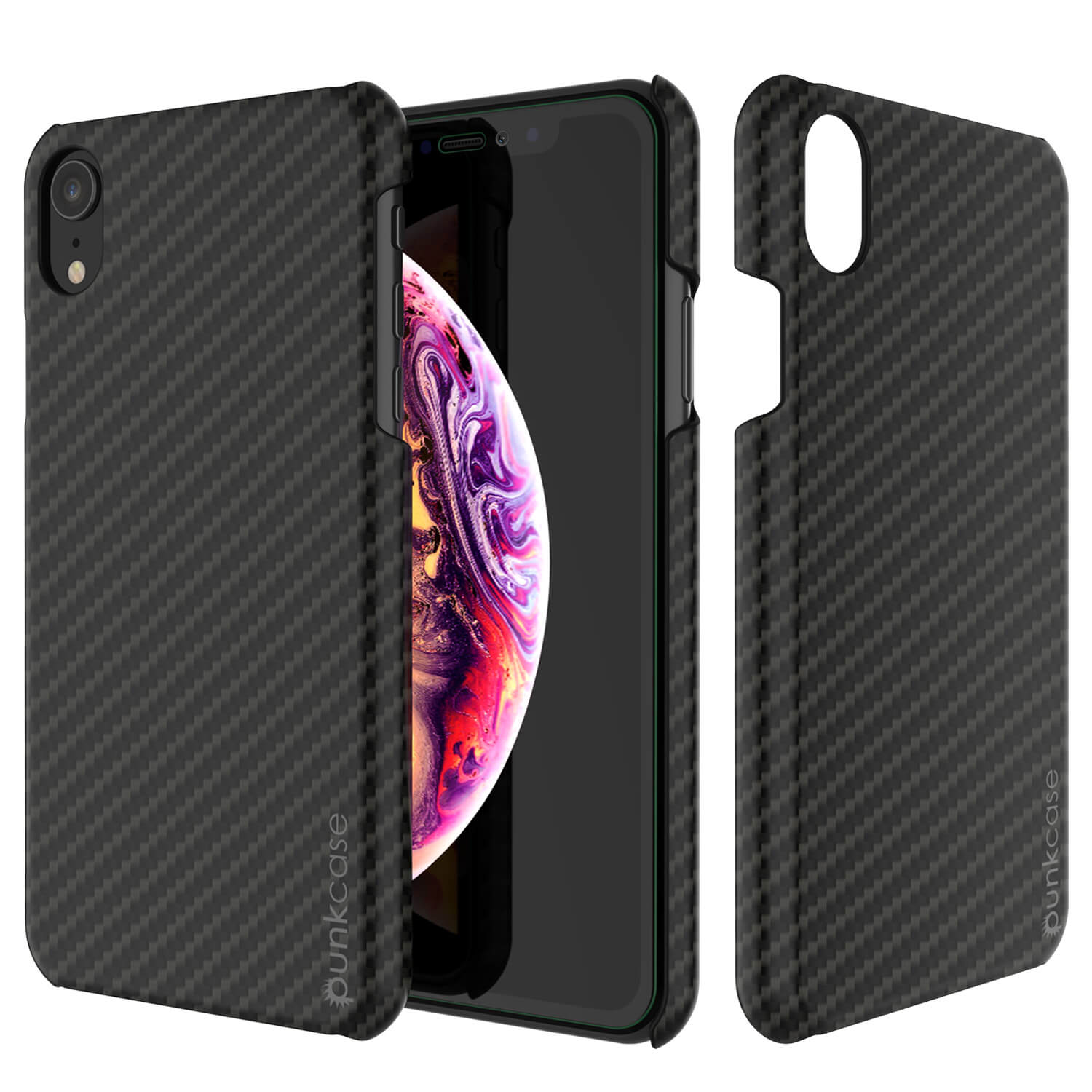 Capa para iPhone XR, Punkcase CarbonShield, Resistente e Ultra Fina 2 Peças de Dupla Camada [à prova de choque]