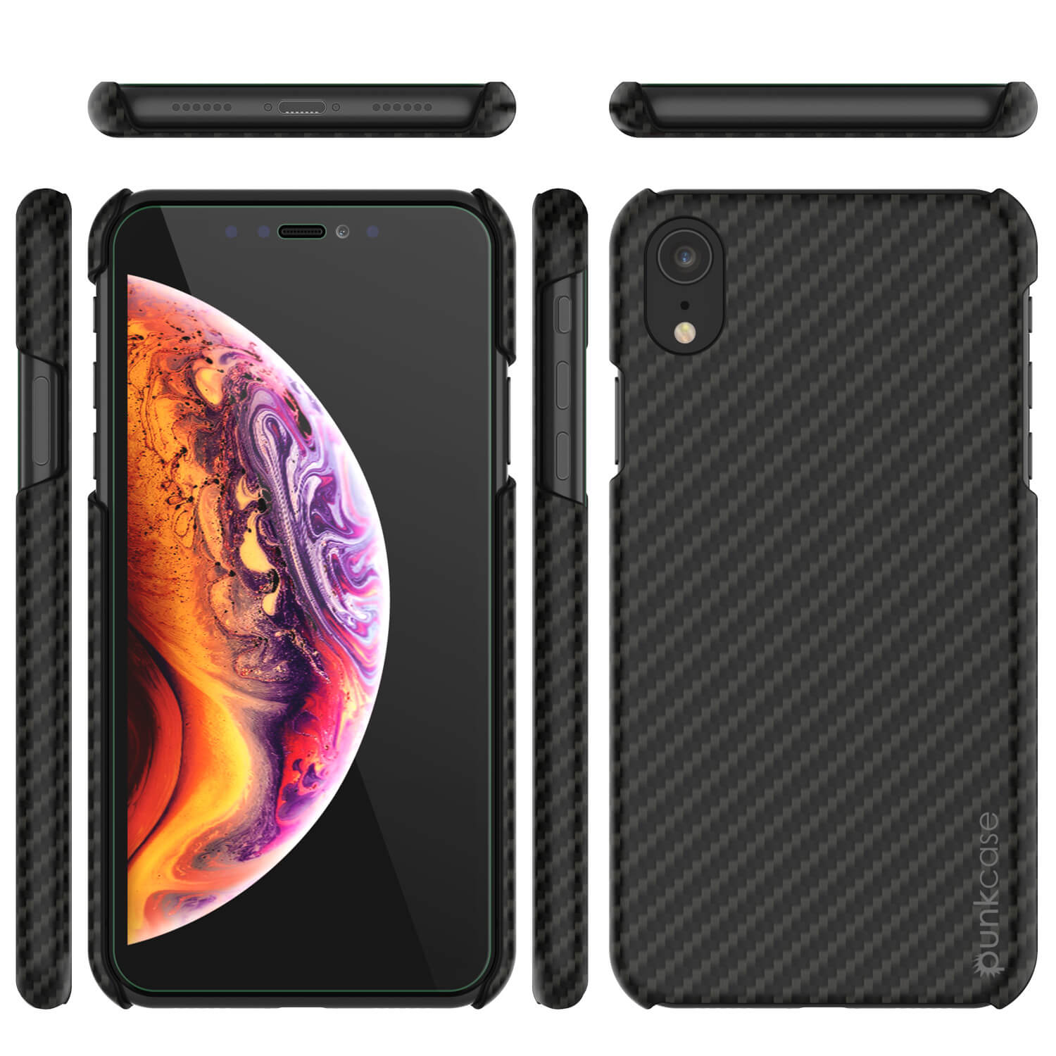 Capa para iPhone XR, Punkcase CarbonShield, Resistente e Ultra Fina 2 Peças de Dupla Camada [à prova de choque]