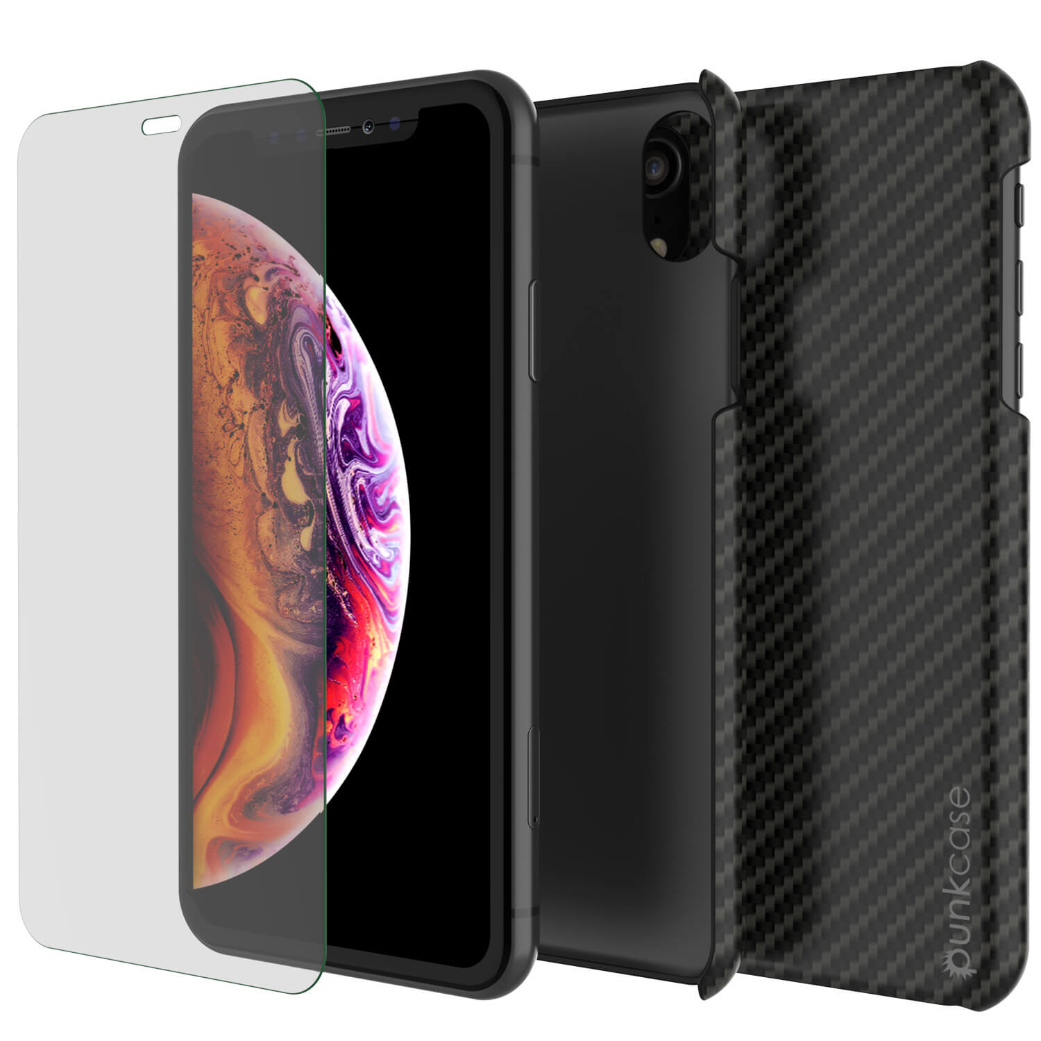 Capa para iPhone XR, Punkcase CarbonShield, Resistente e Ultra Fina 2 Peças de Dupla Camada [à prova de choque]