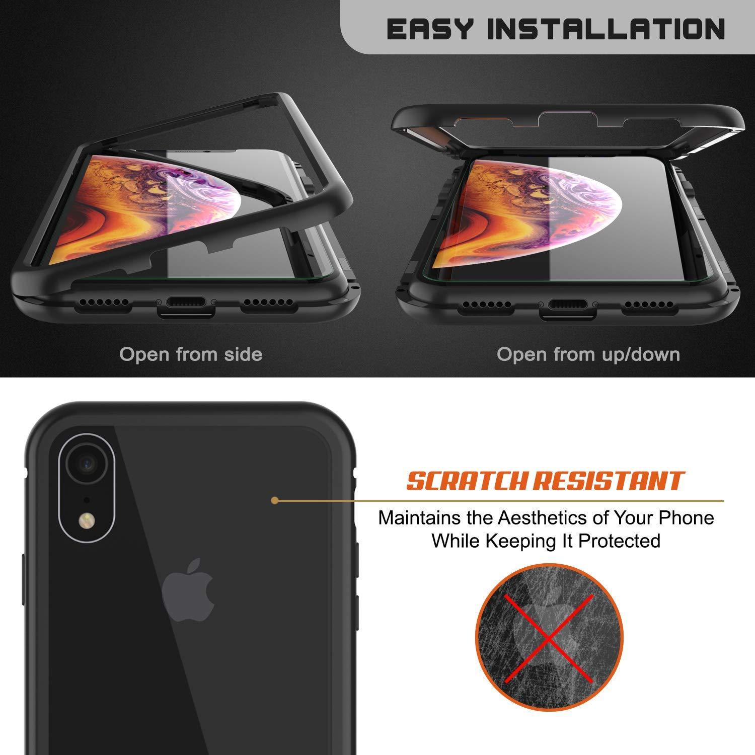 Capinha para iPhone XR, Punkcase Magnetix 2.0 de TPU protetora, com protetor de tela de vidro temperado [Preto]