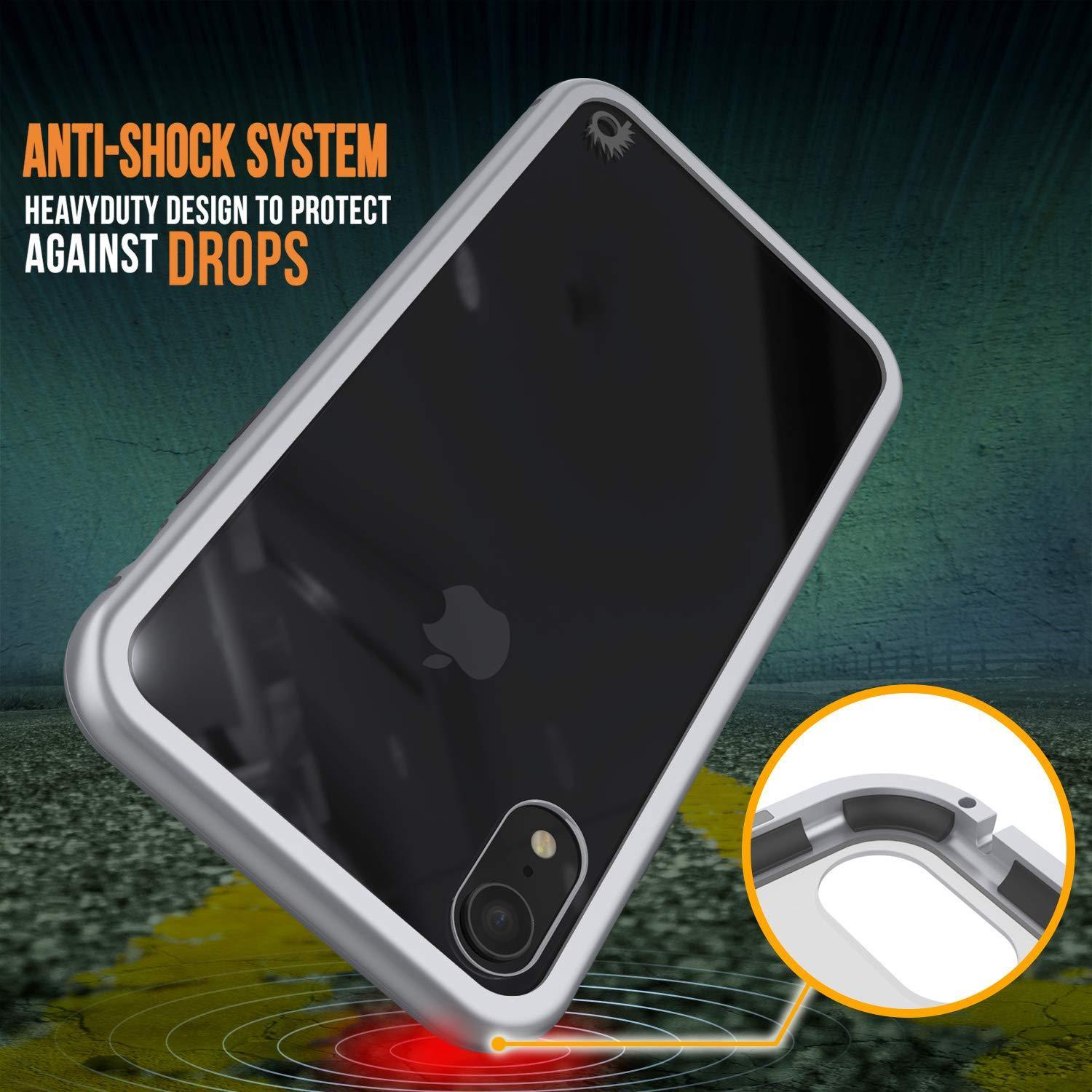 Capinha para iPhone XR, Punkcase Magnetix 2.0 de TPU protetora, com protetor de tela de vidro temperado [Prata]
