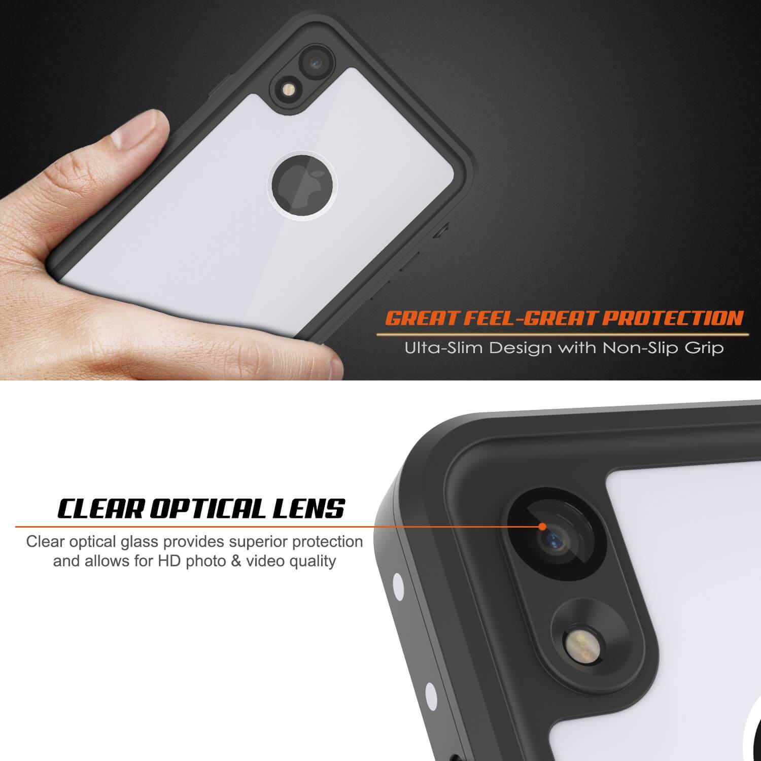 Capa à Prova d'Água IP68 para iPhone XR, Punkcase [Branca] [Série StudStar] [Ajuste Fino] [À Prova de Sujeira]