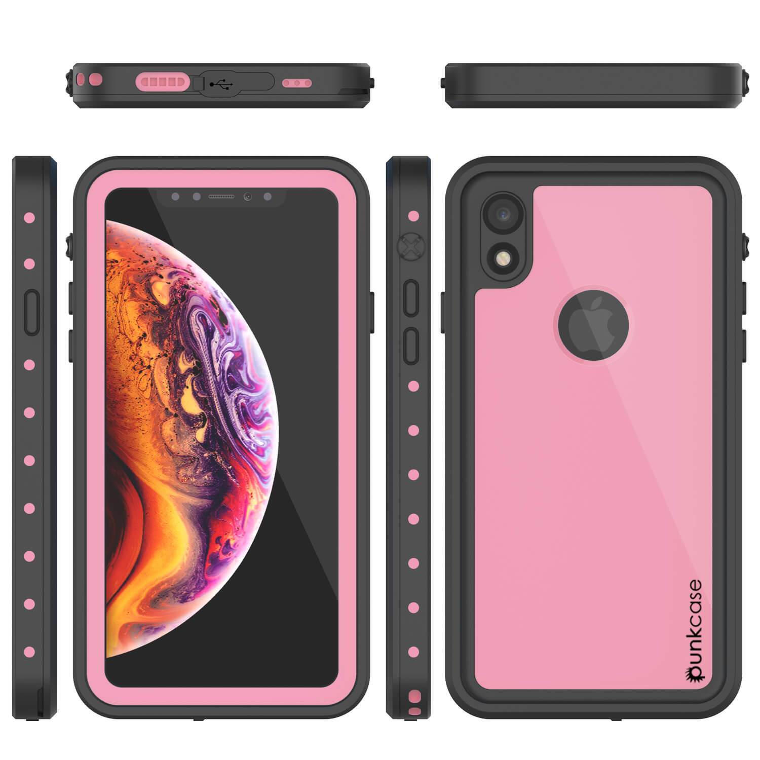 Capa à prova d'água IP68 para iPhone XR, Punkcase [Rosa] [Série StudStar] [Ajuste Slim] [À prova de sujeira]