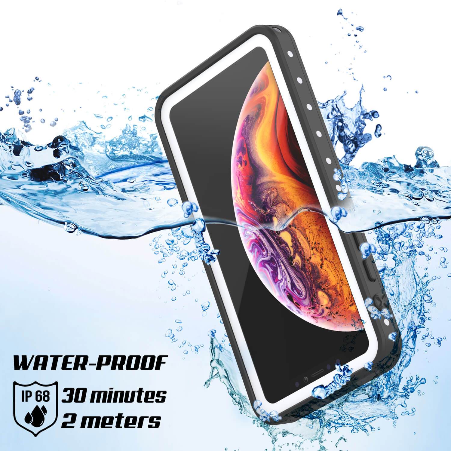 Capa à Prova d'Água IP68 para iPhone XR, Punkcase [Branca] [Série StudStar] [Ajuste Fino] [À Prova de Sujeira]
