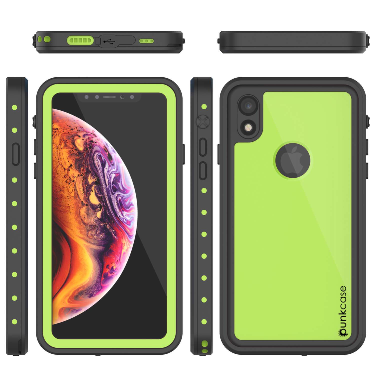 Capa à prova d'água IP68 para iPhone XR, Punkcase [verde claro] [Série StudStar] [Ajuste fino] [Prova de sujeira]