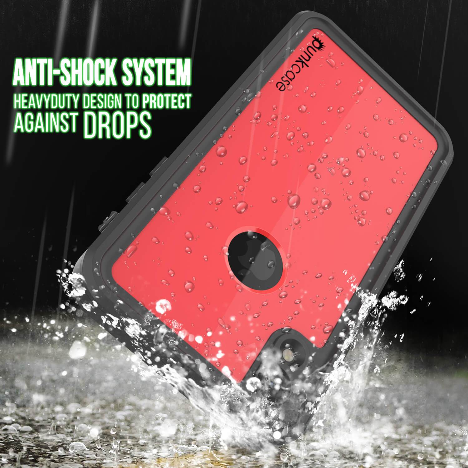 Capa resistente à água para iPhone XR, Punkcase [Vermelha] [Série StudStar] [Ajuste Slim]