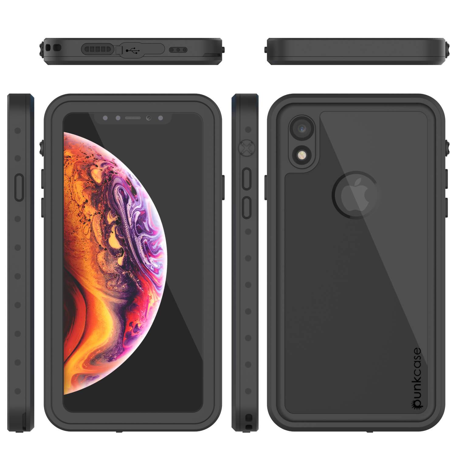 Capa à prova d'água IP68 para iPhone XR, Punkcase [Preto] [Série StudStar] [Ajuste Slim]