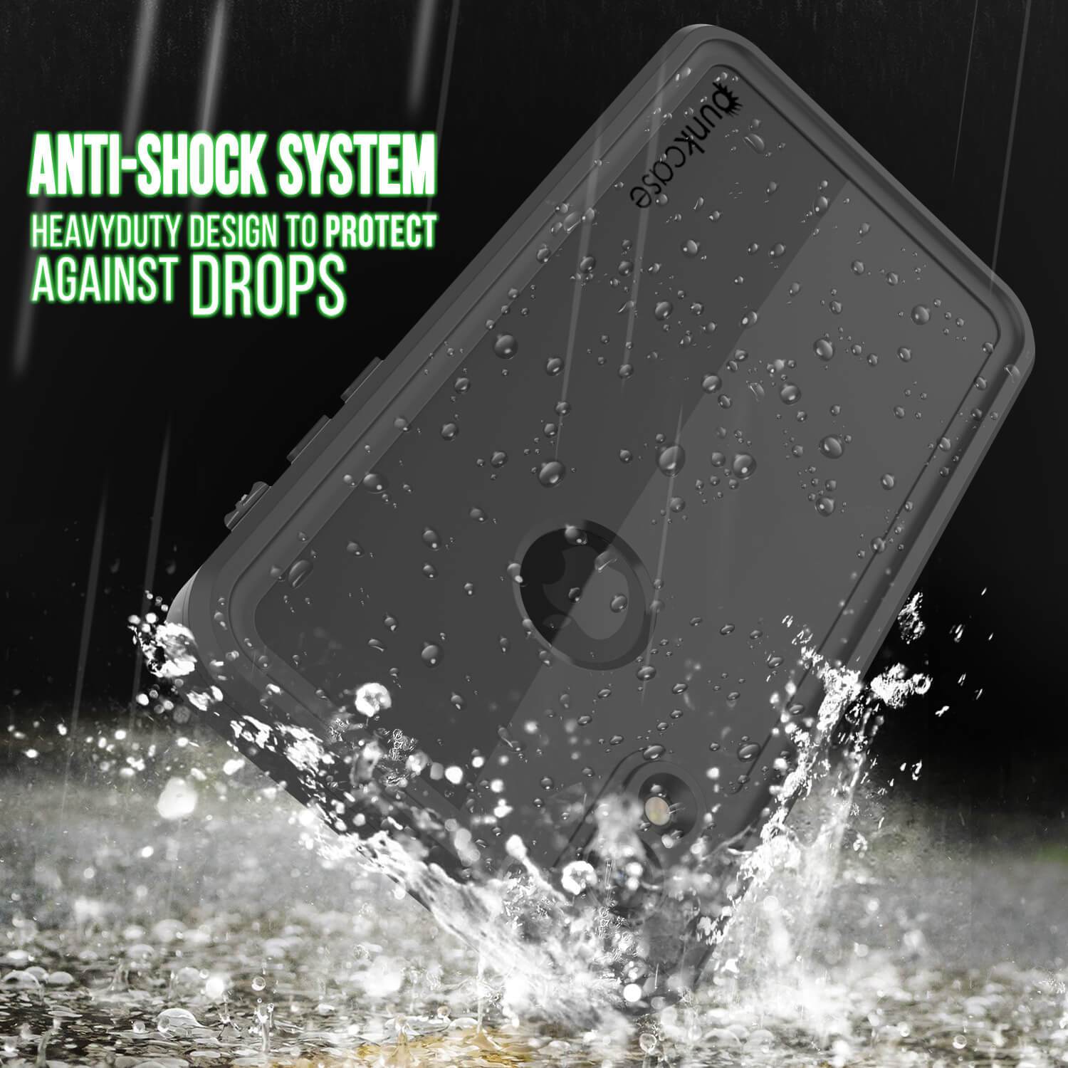 Capa à prova d'água IP68 para iPhone XR, Punkcase [Preto] [Série StudStar] [Ajuste Slim]