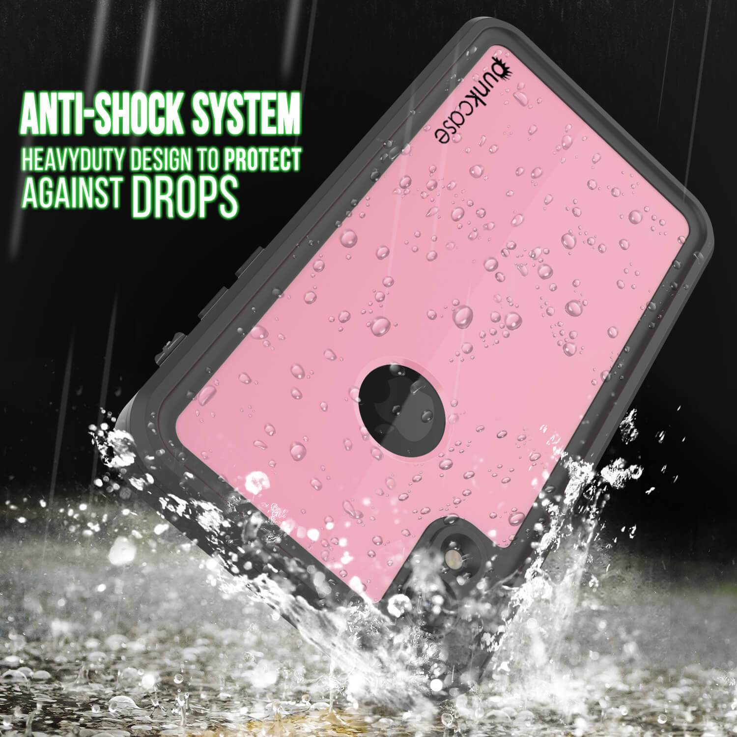Capa à prova d'água IP68 para iPhone XR, Punkcase [Rosa] [Série StudStar] [Ajuste Slim] [À prova de sujeira]