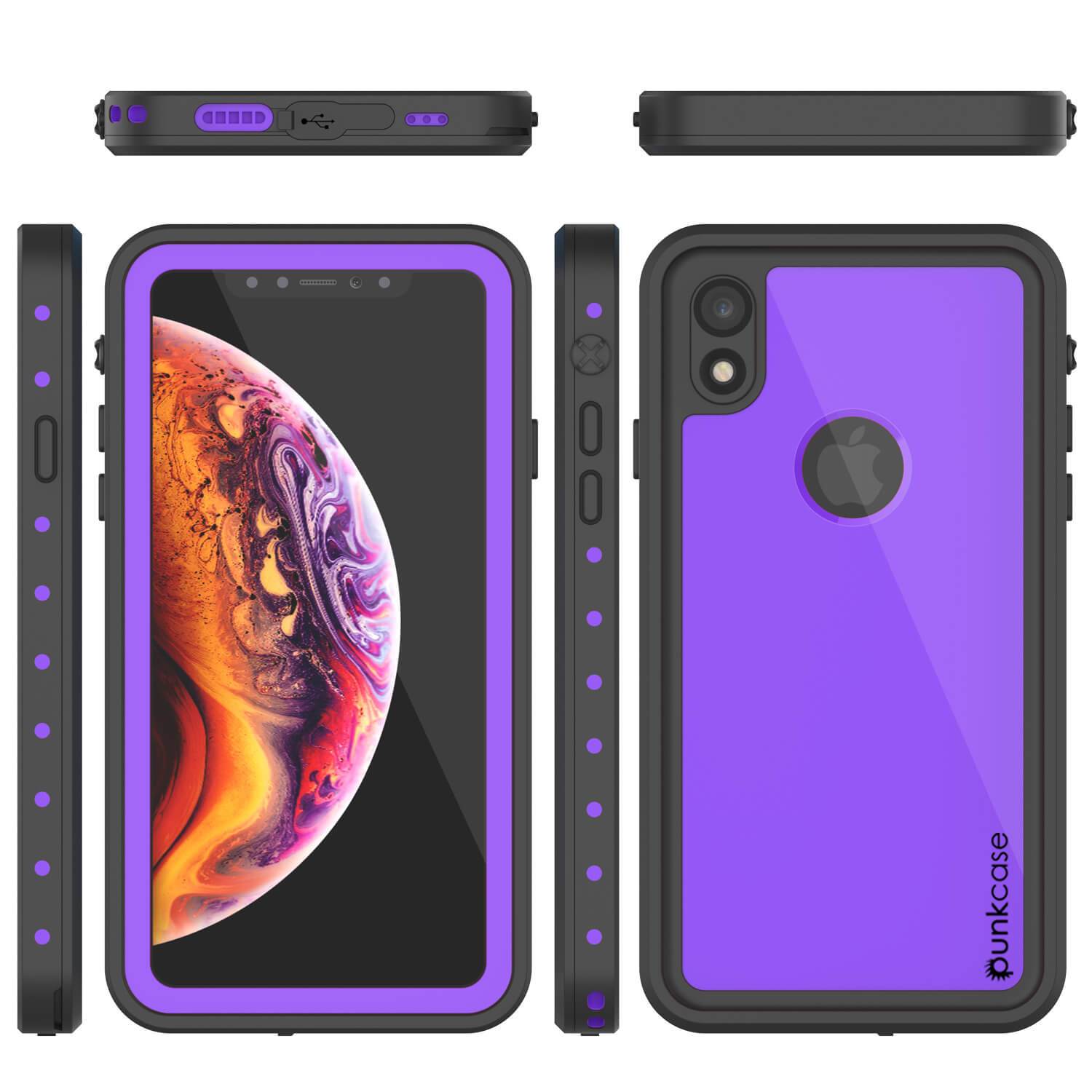 Capa à prova d'água IP68 para iPhone XR, Punkcase [Roxa] [Série StudStar] [Ajuste Slim] [À prova de sujeira]