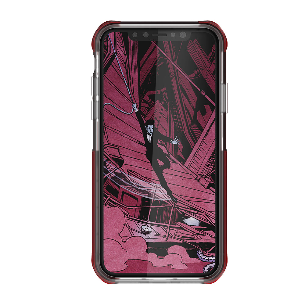 Capa para iPhone Xs, Ghostek Cloak 4 Series para iPhone Xs / Capa para iPhone Pro | VERMELHO-TRANSPARENTE