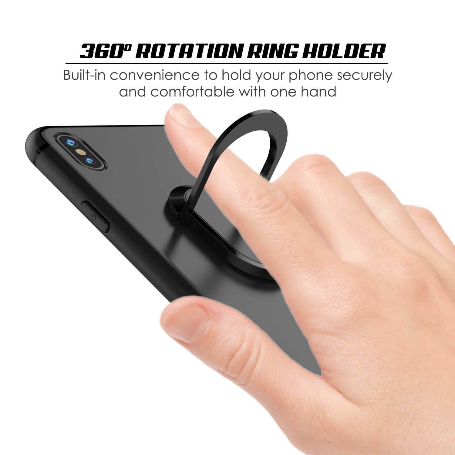 Capa iPhone XS, Punkcase Magnetix TPU protetora com suporte, protetor de tela de vidro temperado [preto]