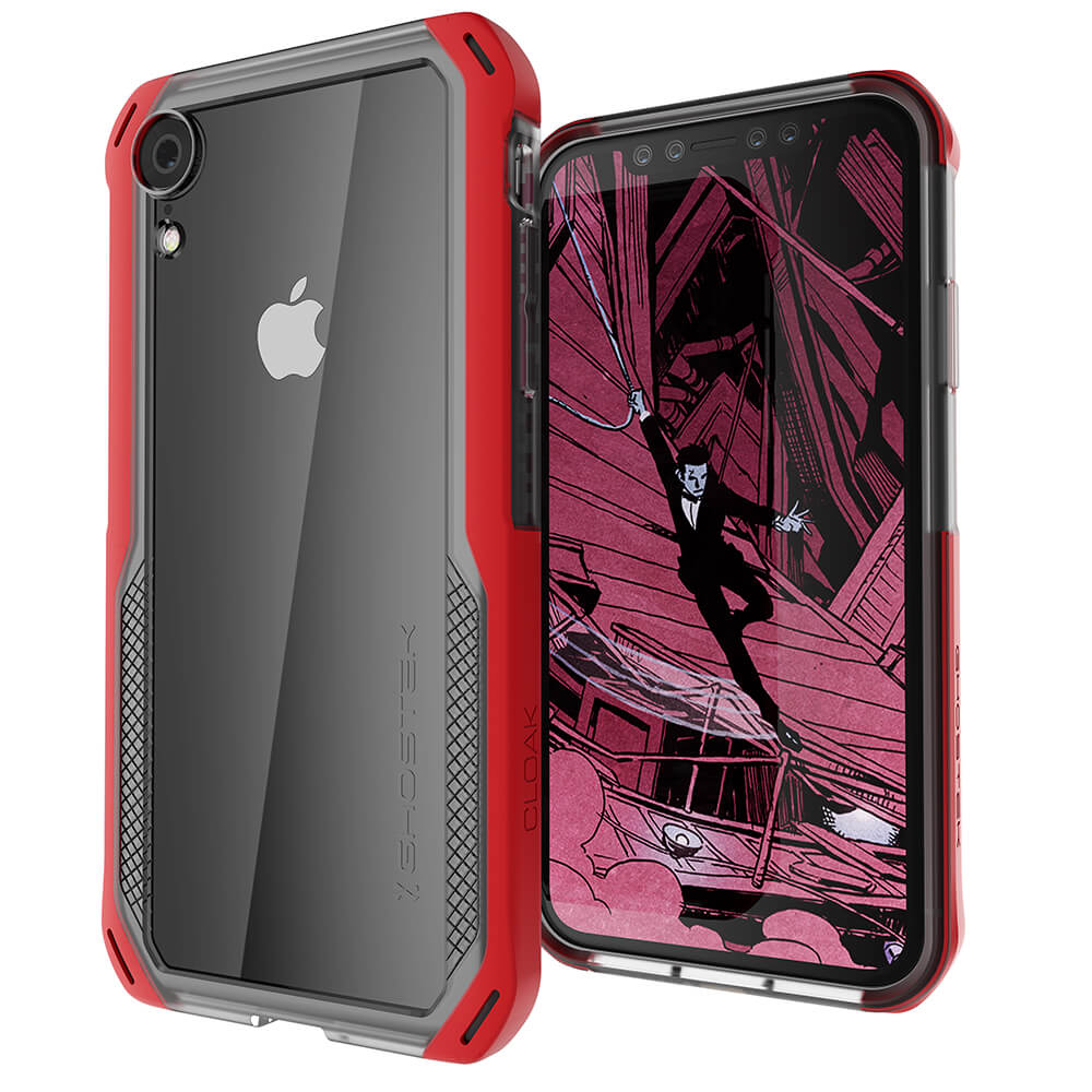 Capa para iPhone Xr, Série Ghostek Cloak 4 para iPhone Xr / Capa para iPhone Pro | VERMELHO-TRANSPARENTE