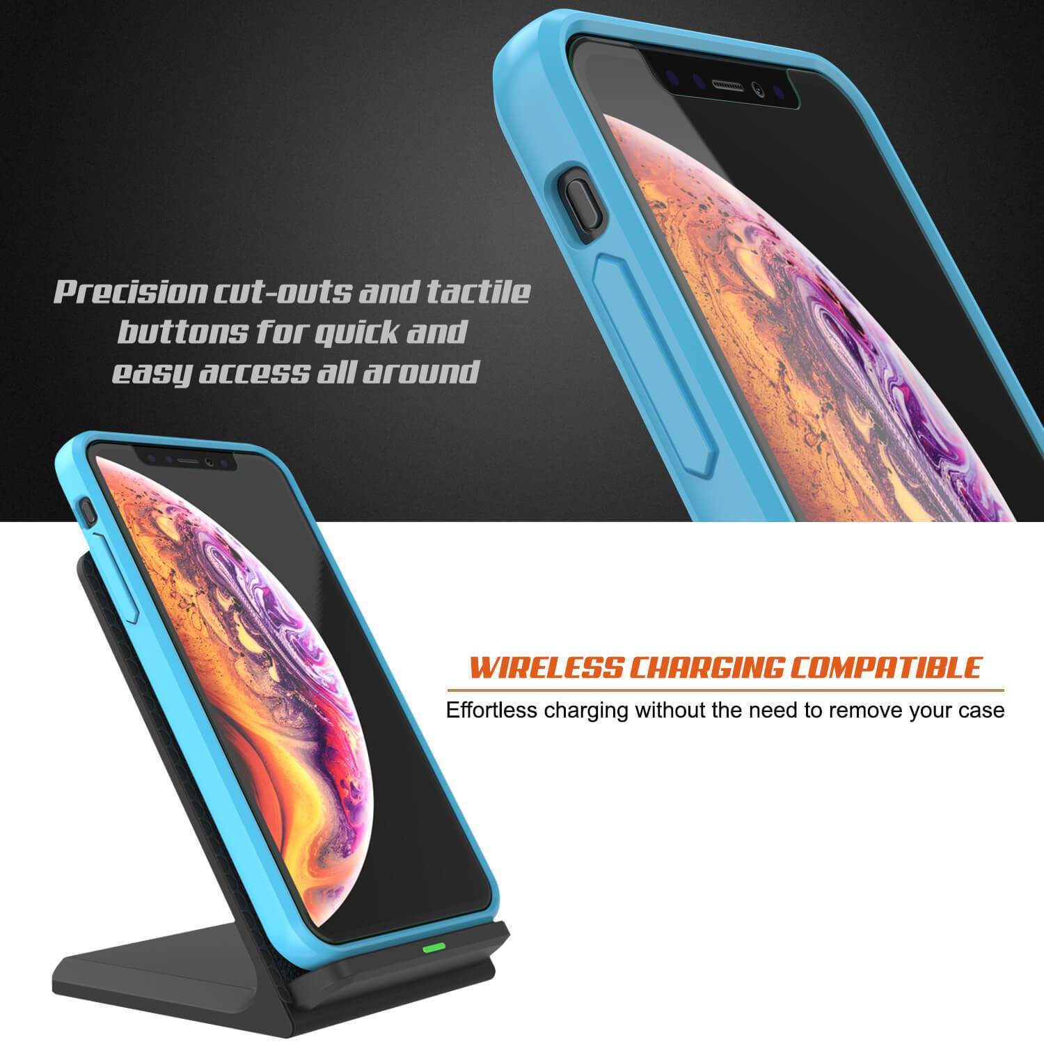 Capinha de Armadura Apple iPhone XS Punkcase Série Lucid-2.0 de Encaixe Compacto [Azul Claro]
