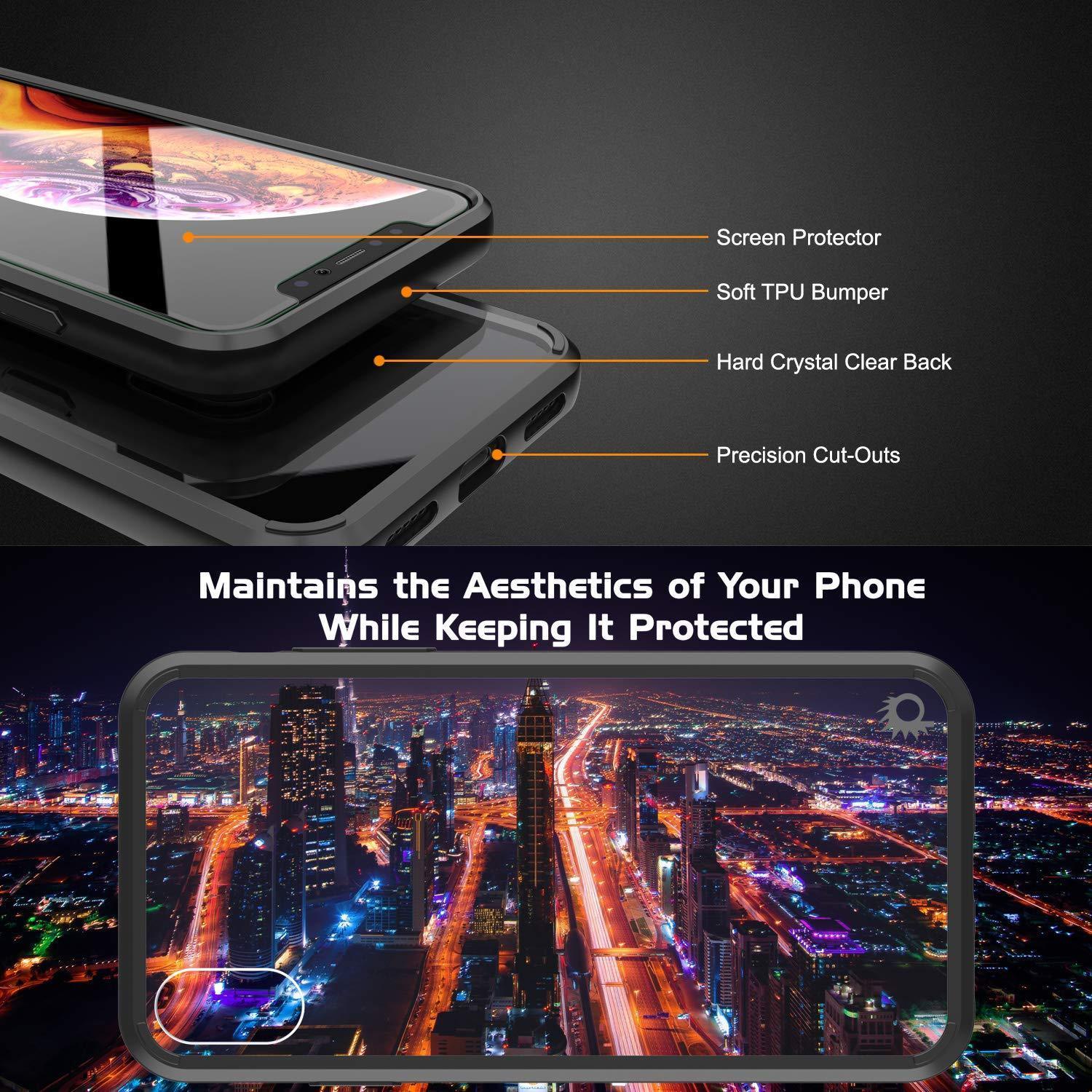 Capinha de Armadura Apple iPhone XS Punkcase Série Lucid-2.0 de Encaixe Compacto [Preto]