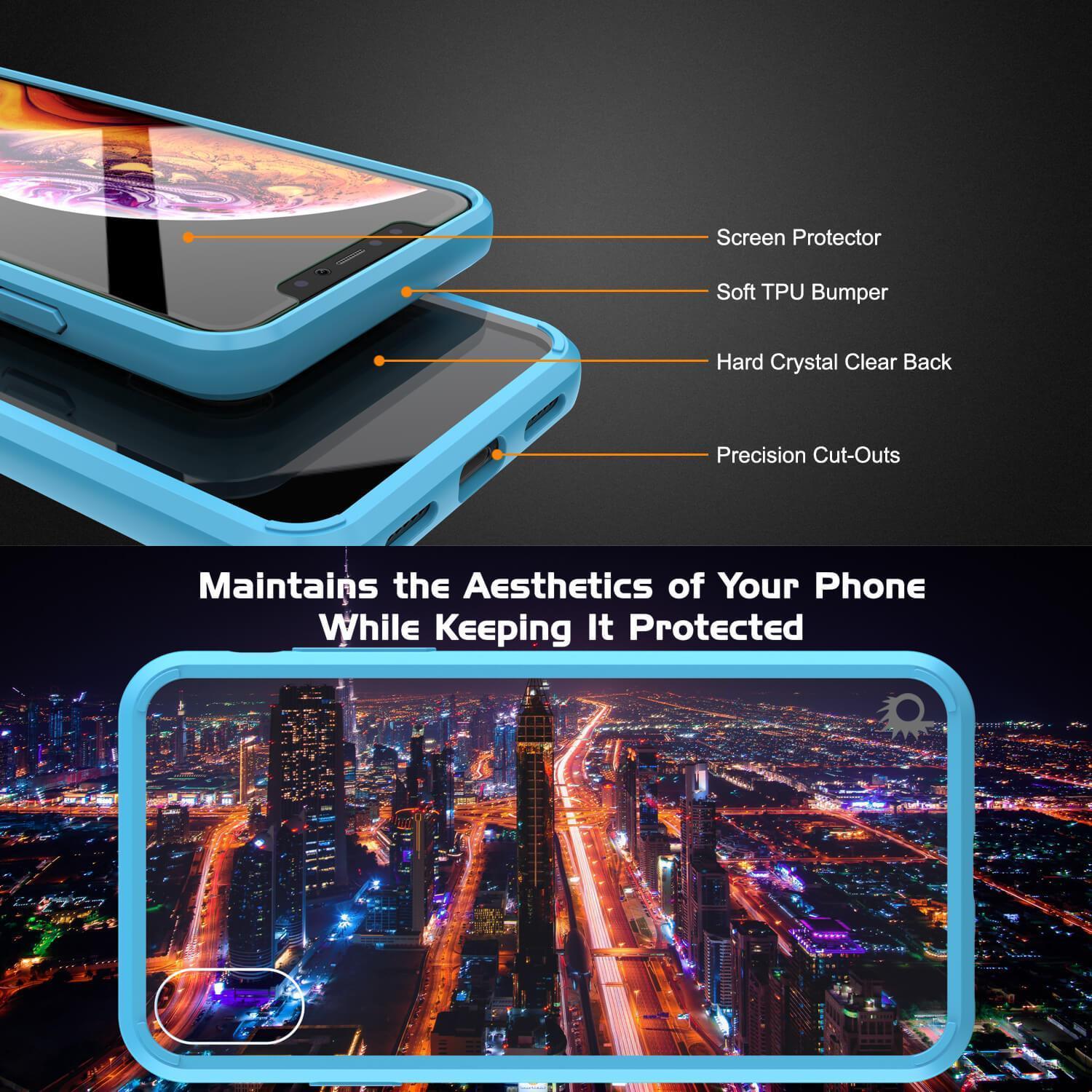Capinha de Armadura Apple iPhone XS Punkcase Série Lucid-2.0 de Encaixe Compacto [Azul Claro]