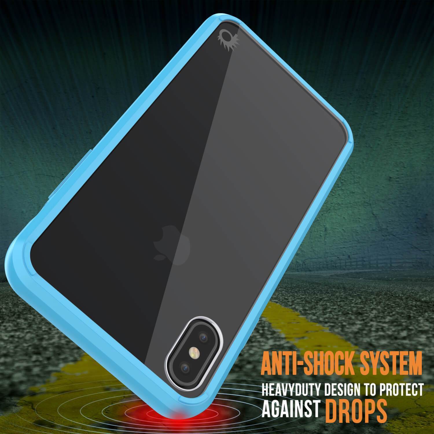 Capinha de Armadura Apple iPhone XS Punkcase Série Lucid-2.0 de Encaixe Compacto [Azul Claro]