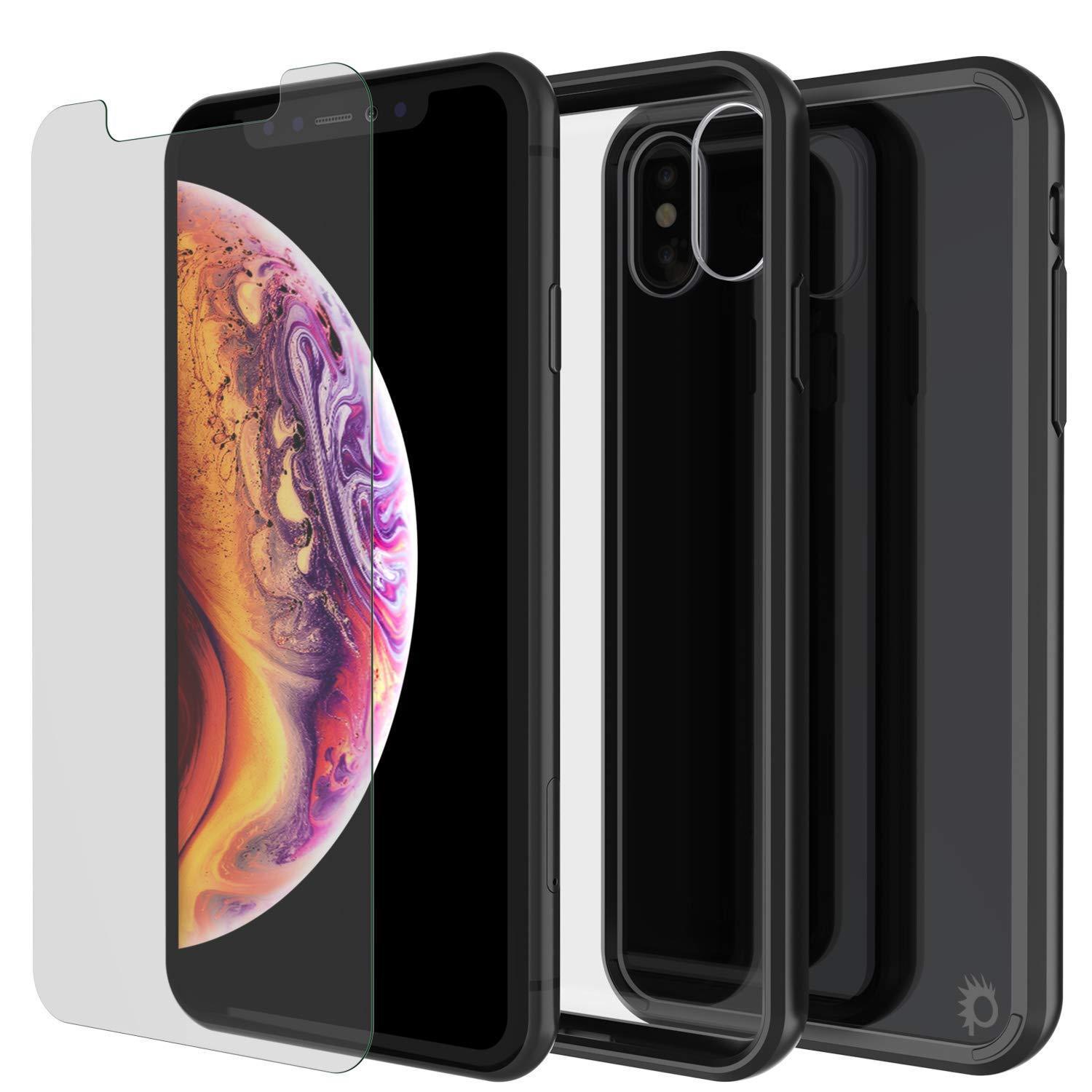 Capinha de Armadura Apple iPhone XS Punkcase Série Lucid-2.0 de Encaixe Compacto [Preto]