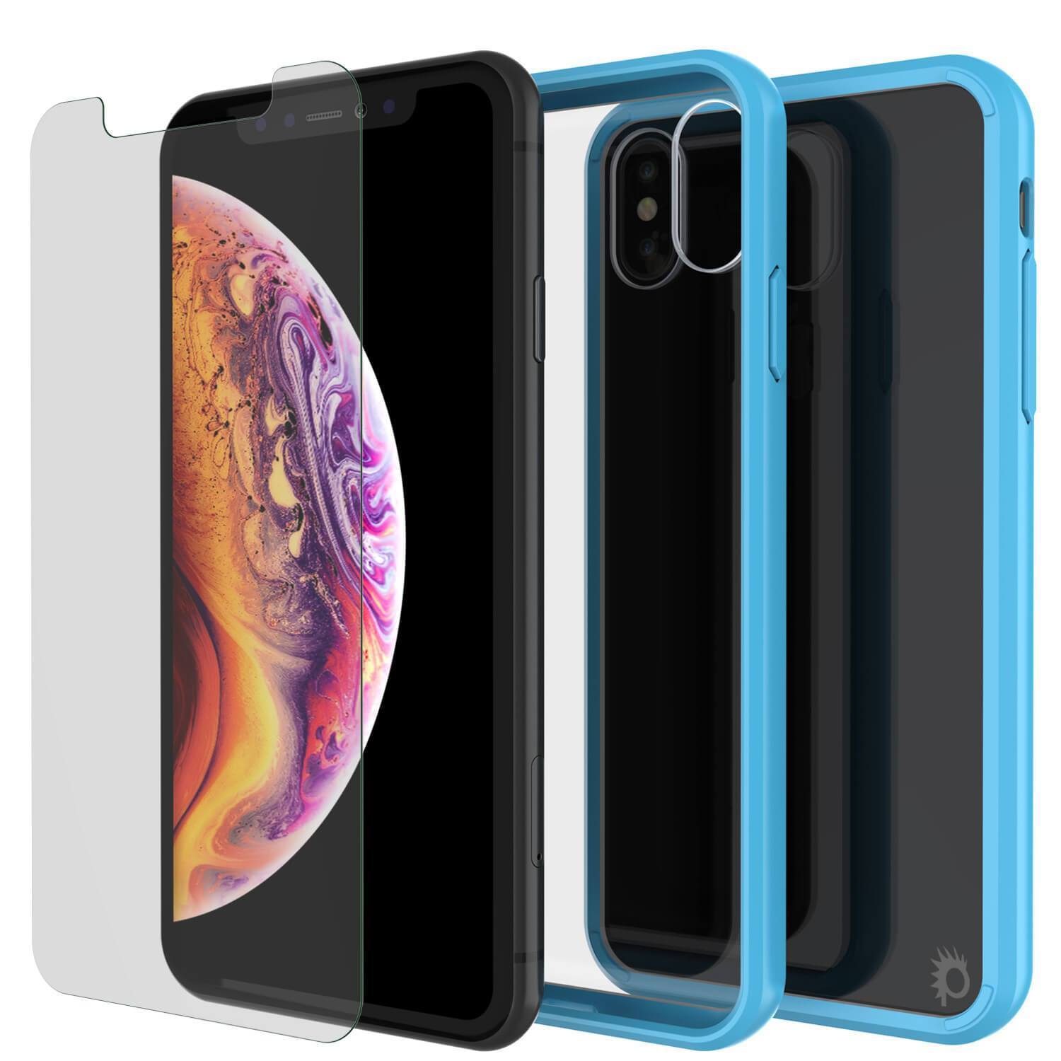 Capinha de Armadura Apple iPhone XS Punkcase Série Lucid-2.0 de Encaixe Compacto [Azul Claro]