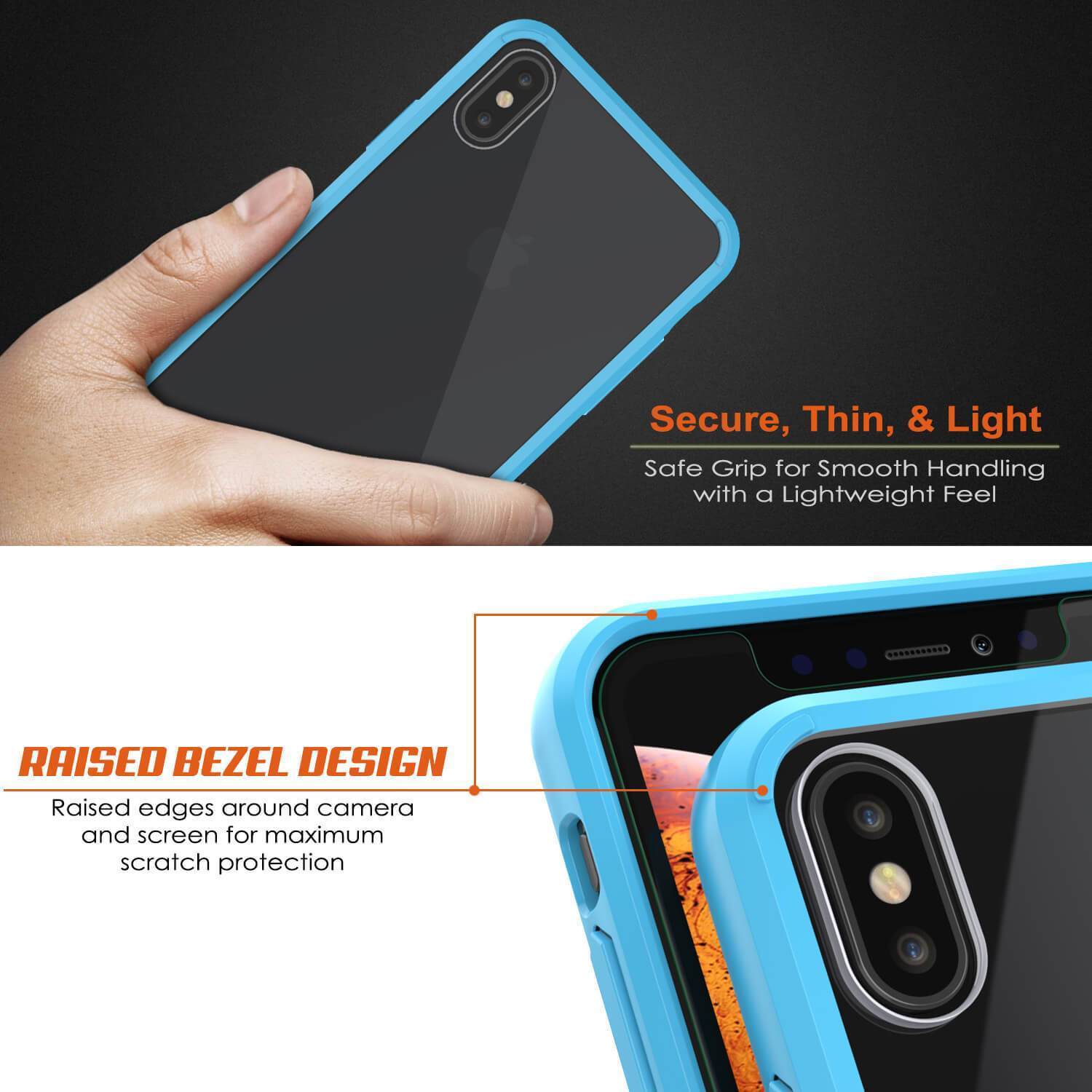 Capinha de Armadura Apple iPhone XS Punkcase Série Lucid-2.0 de Encaixe Compacto [Azul Claro]