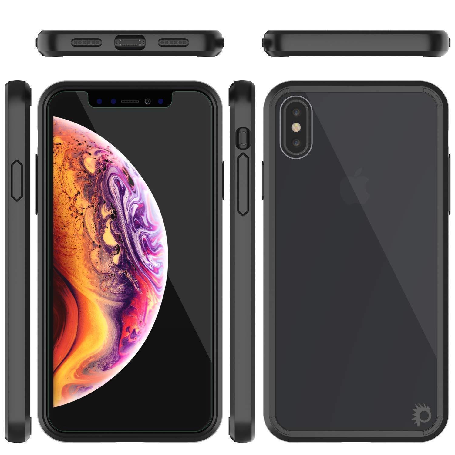 Capinha de Armadura Apple iPhone XS Punkcase Série Lucid-2.0 de Encaixe Compacto [Preto]