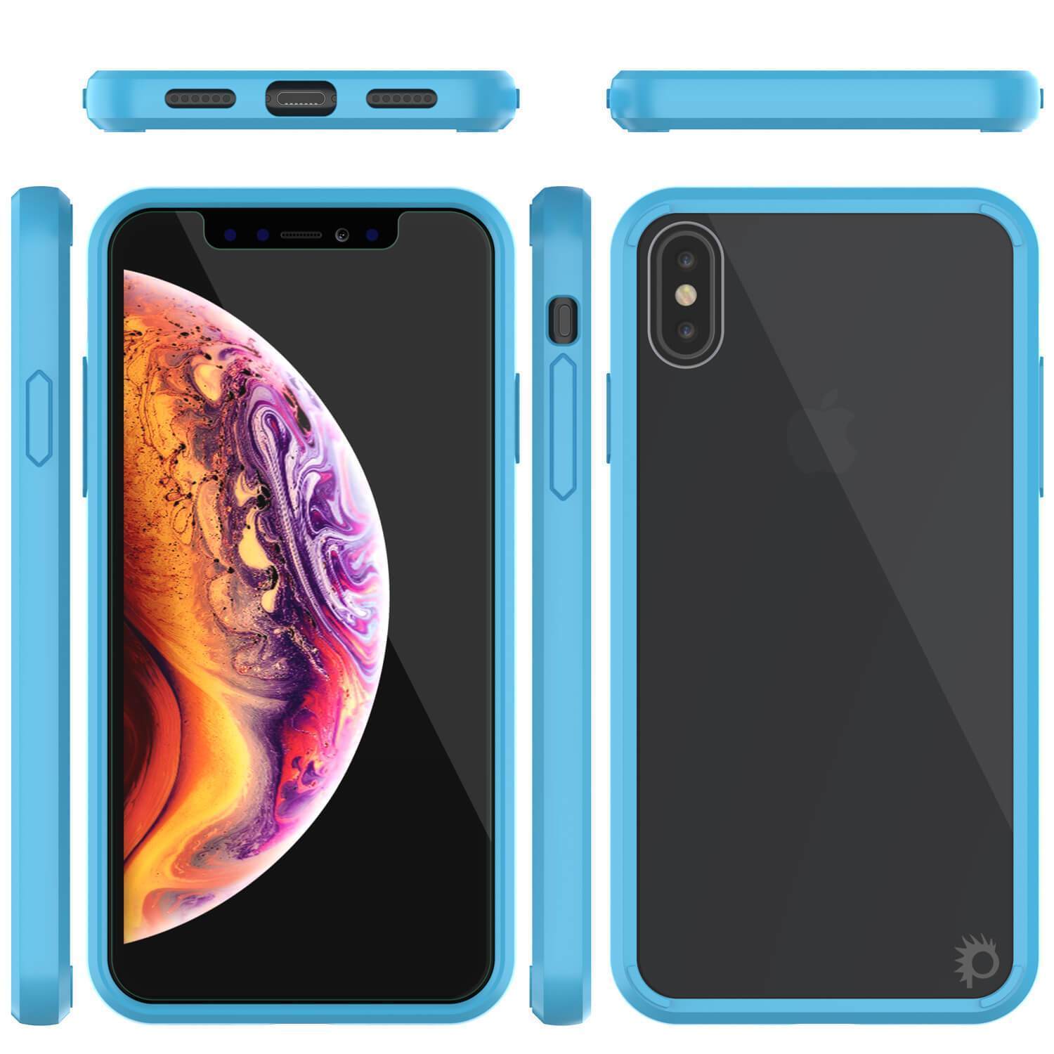 Capinha de Armadura Apple iPhone XS Punkcase Série Lucid-2.0 de Encaixe Compacto [Azul Claro]