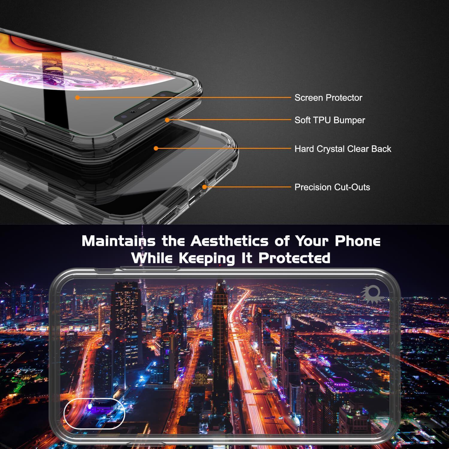 Capinha de Armadura Apple iPhone XS Punkcase Série Lucid-2.0 de Encaixe Compacto [Cristal Preto]