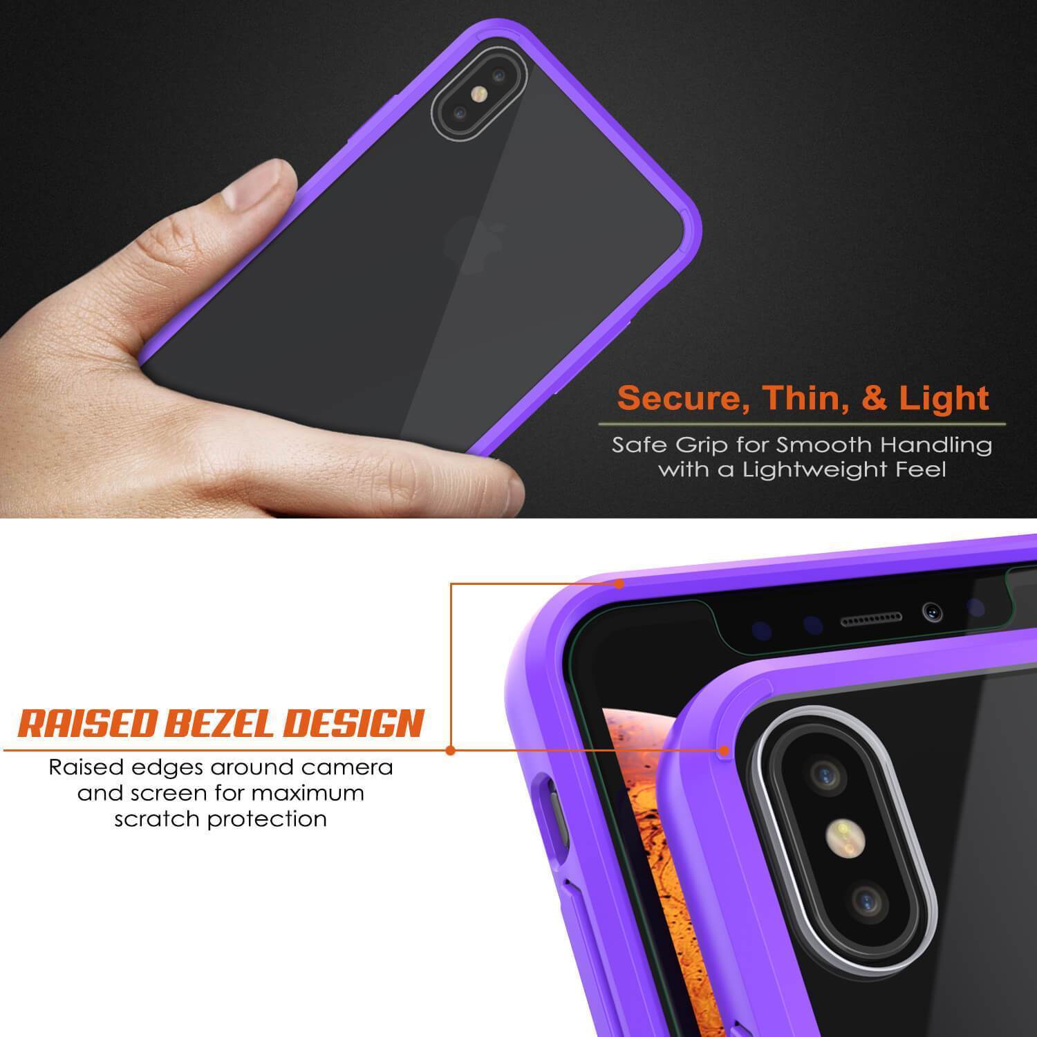 Capinha de Armadura Apple iPhone XS Punkcase Série Lucid-2.0 de Encaixe Compacto [Roxa]