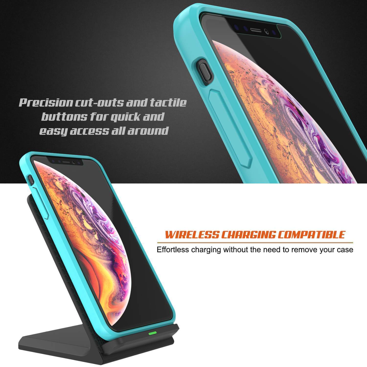 Capinha de Armadura Apple iPhone XS Punkcase Série Lucid-2.0 de Encaixe Compacto [Cerceta]