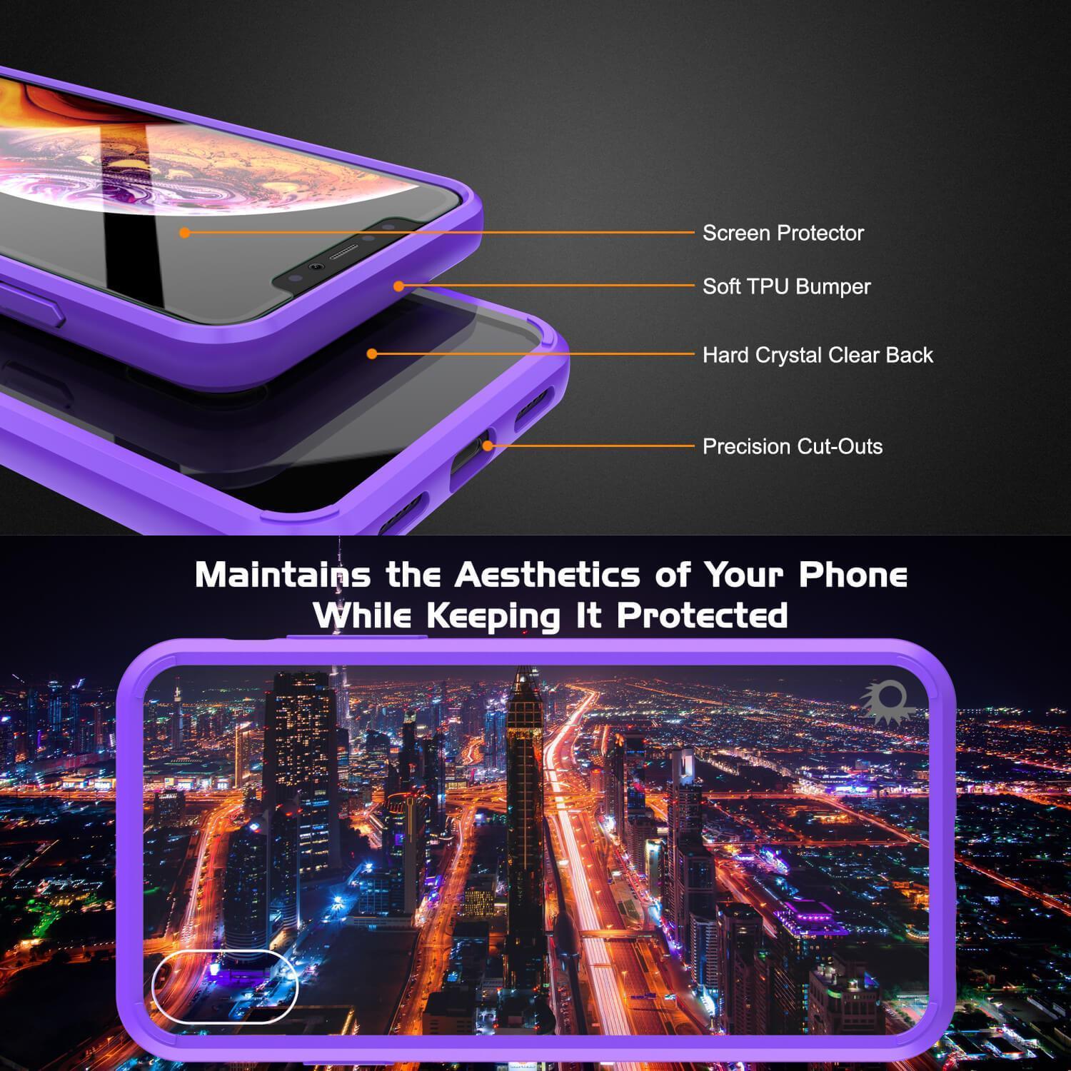Capinha de Armadura Apple iPhone XS Punkcase Série Lucid-2.0 de Encaixe Compacto [Roxa]