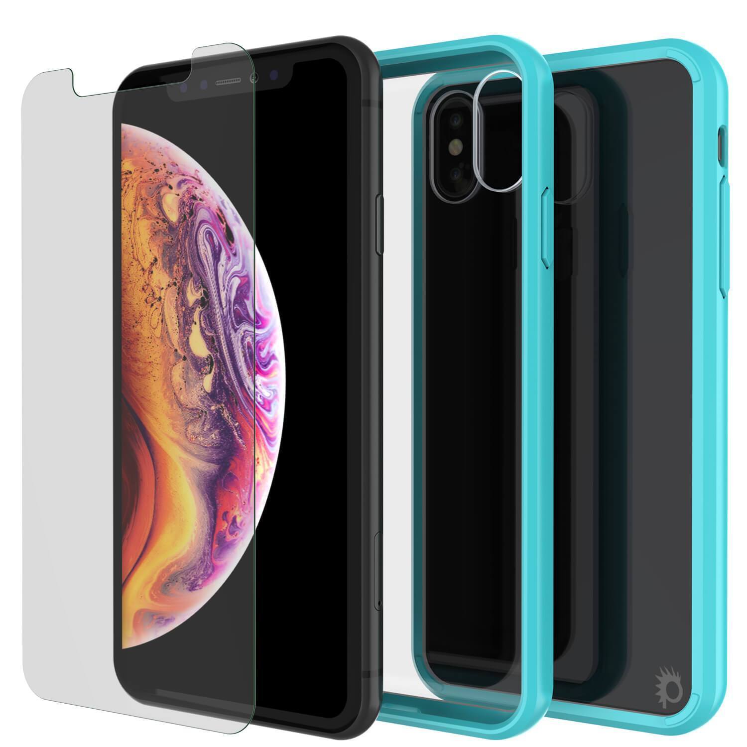Capinha de Armadura Apple iPhone XS Punkcase Série Lucid-2.0 de Encaixe Compacto [Cerceta]