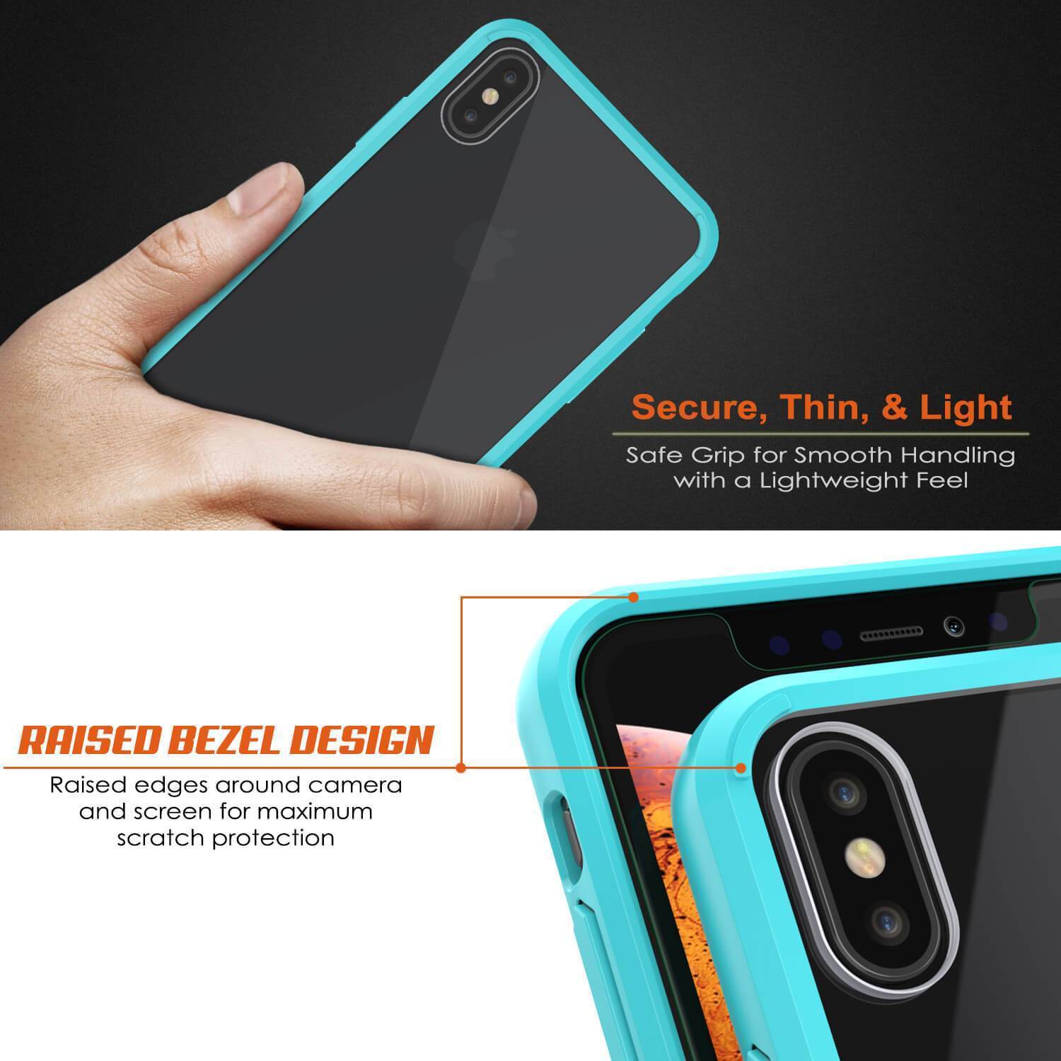 Capinha de Armadura Apple iPhone XS Punkcase Série Lucid-2.0 de Encaixe Compacto [Cerceta]