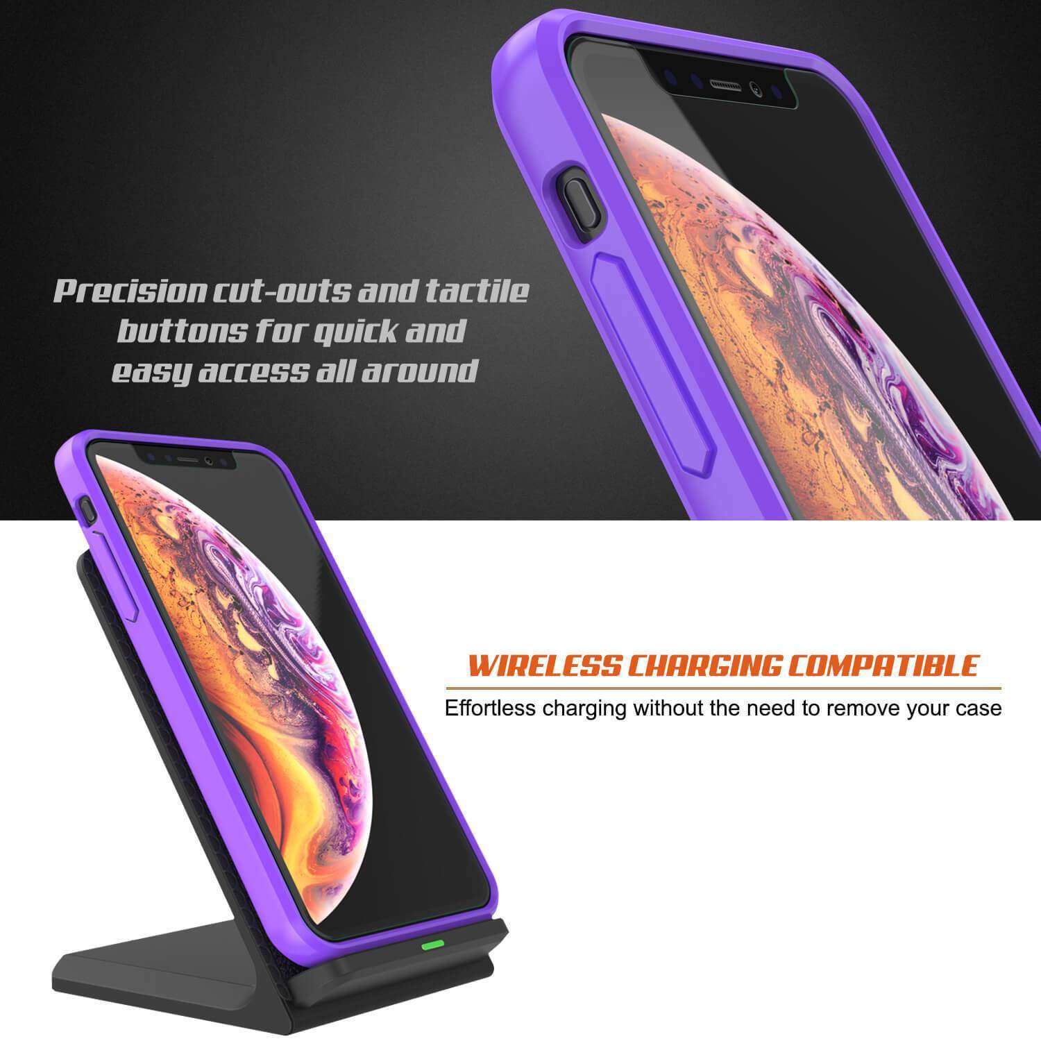 Capinha de Armadura Apple iPhone XS Punkcase Série Lucid-2.0 de Encaixe Compacto [Roxa]