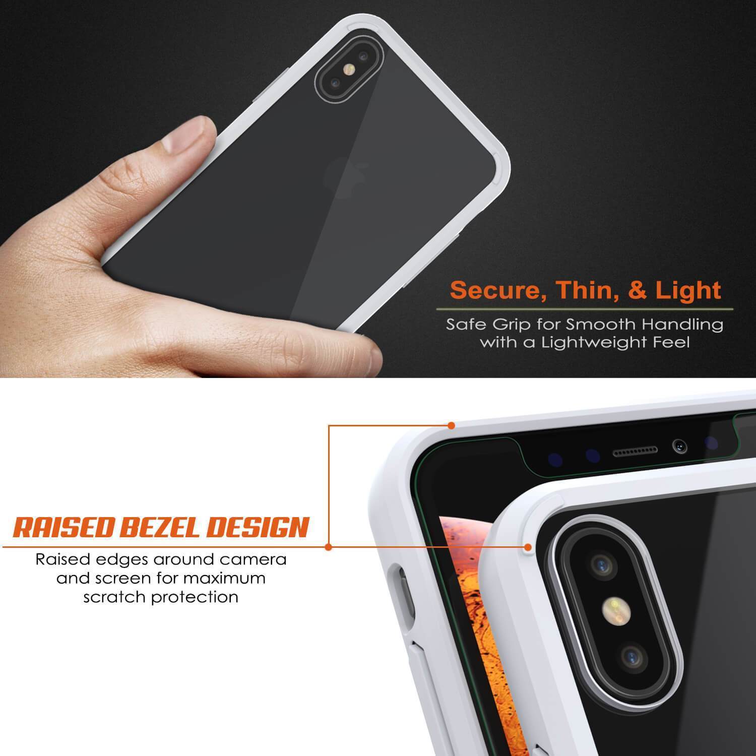 Capinha de Armadura Apple iPhone XS Punkcase Série Lucid-2.0 de Encaixe Compacto [Branco]