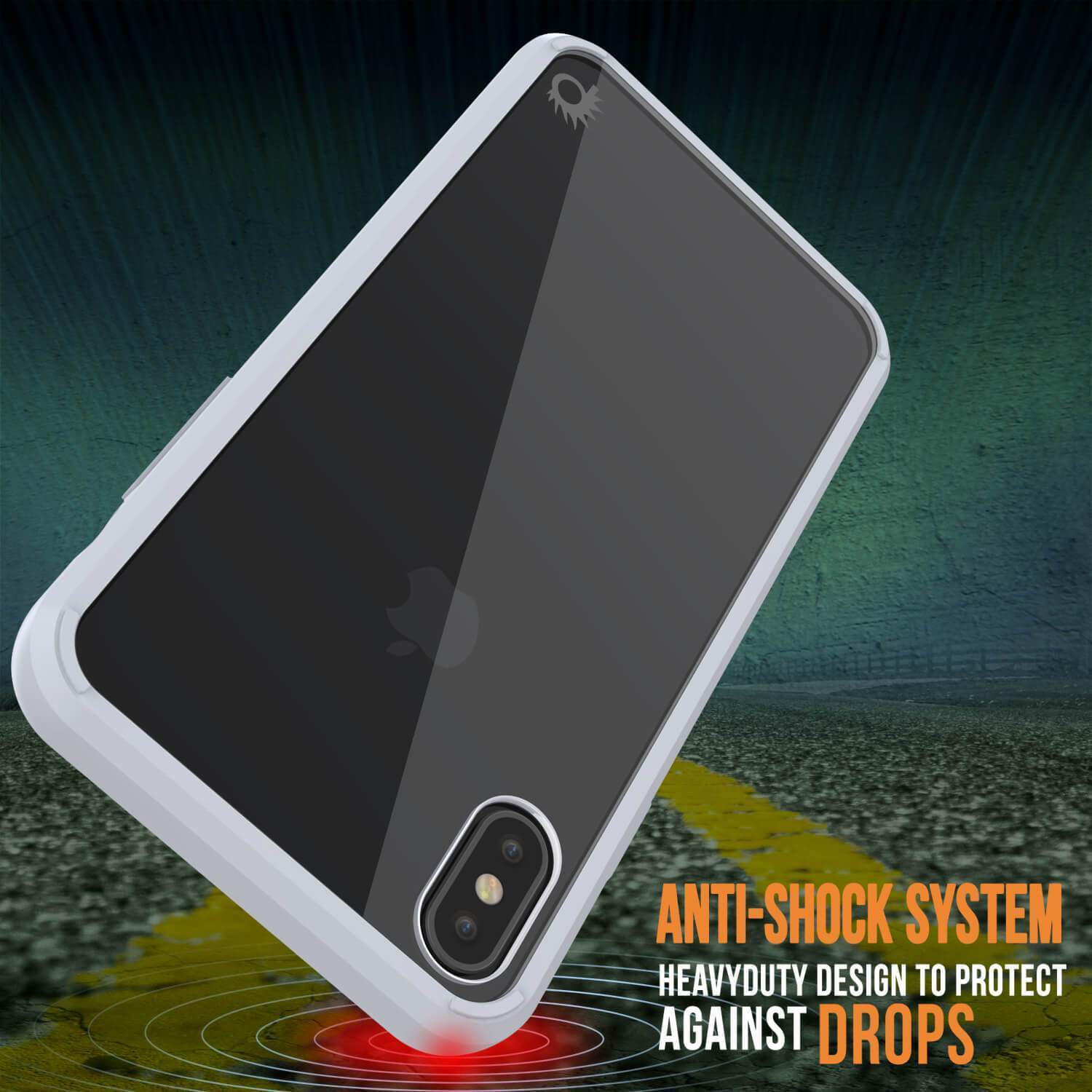 Capinha de Armadura Apple iPhone XS Punkcase Série Lucid-2.0 de Encaixe Compacto [Branco]
