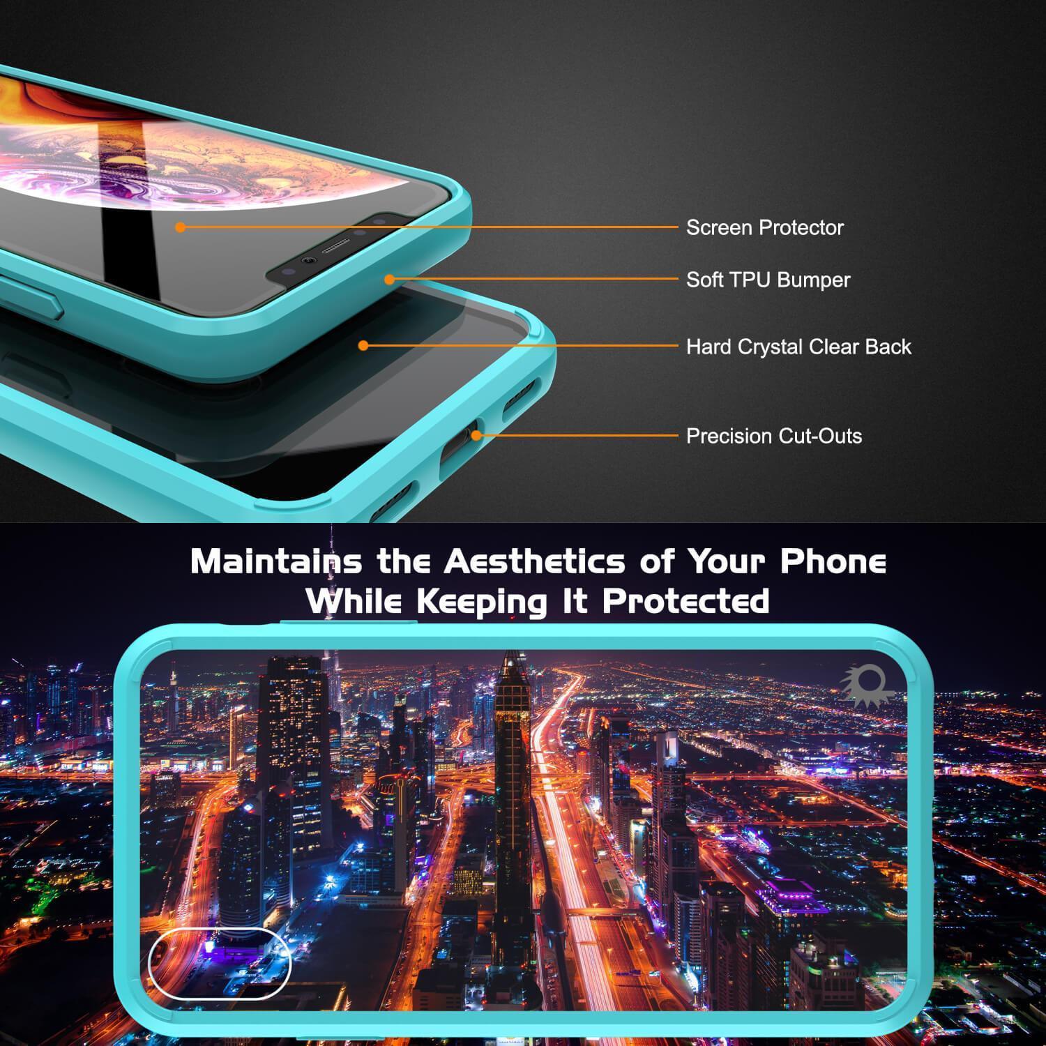 Capinha de Armadura Apple iPhone XS Punkcase Série Lucid-2.0 de Encaixe Compacto [Cerceta]