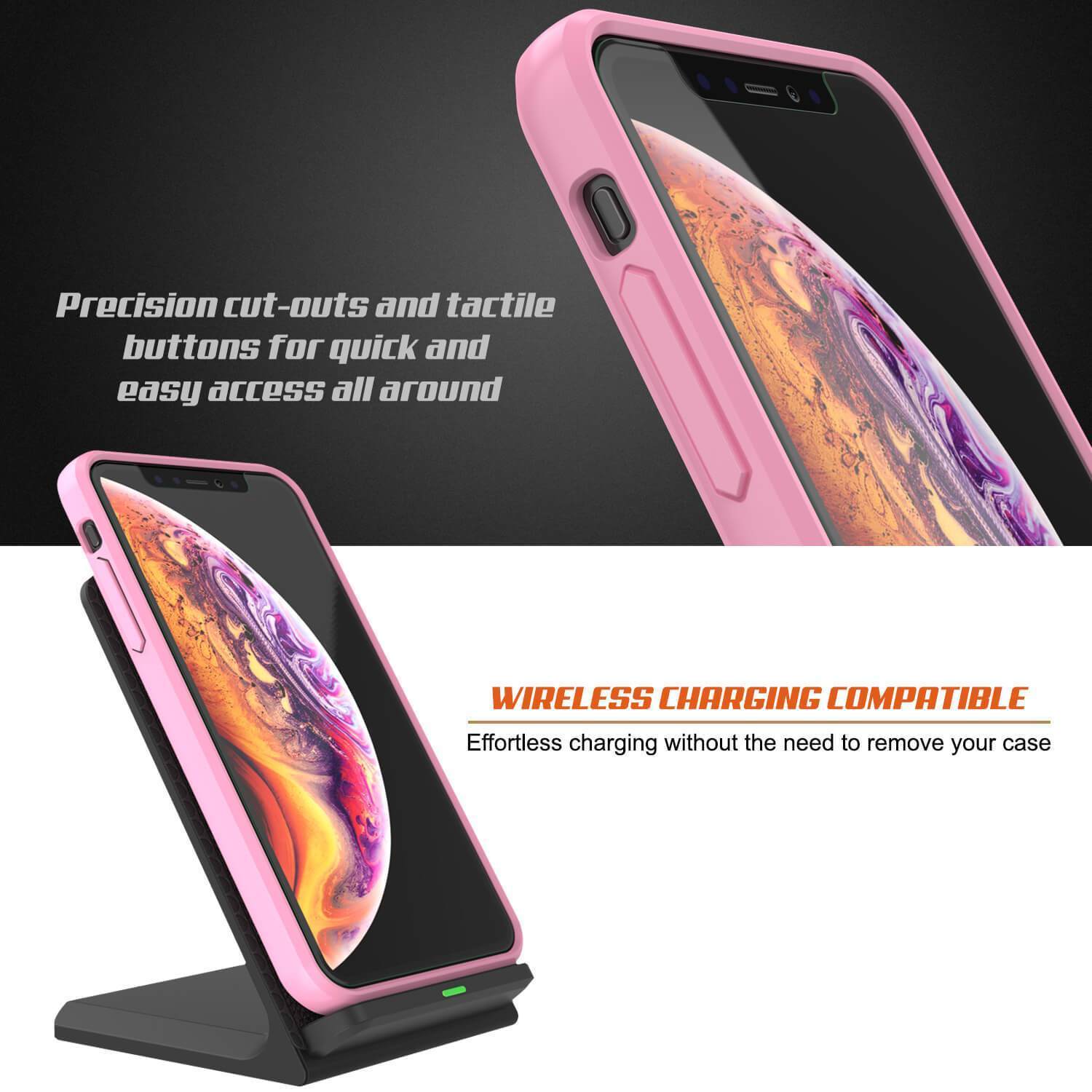 Capinha de Armadura Apple iPhone XS Punkcase Série Lucid-2.0 de Encaixe Compacto [Rosa]