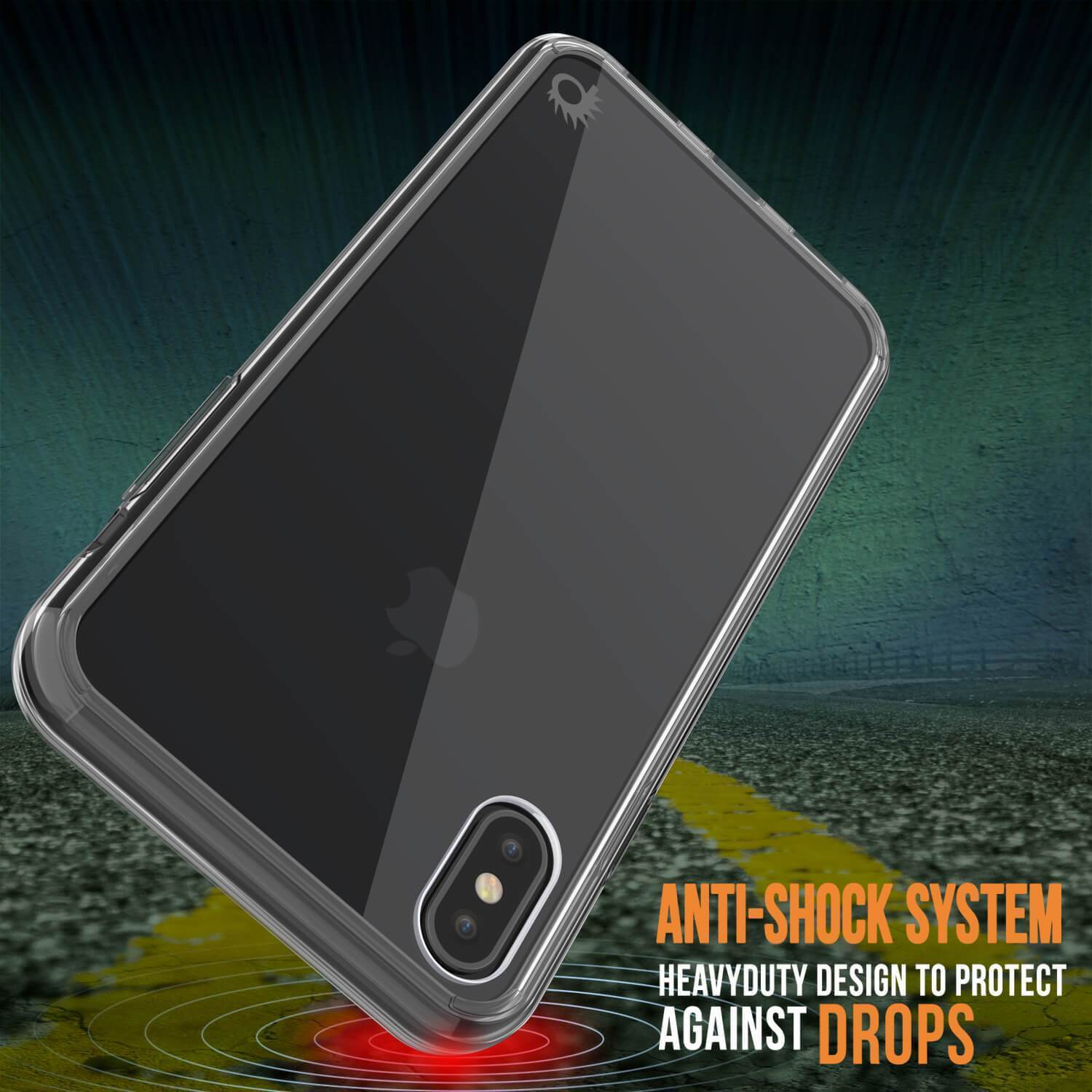 Capinha de Armadura Apple iPhone XS Punkcase Série Lucid-2.0 de Encaixe Compacto [Cristal Preto]