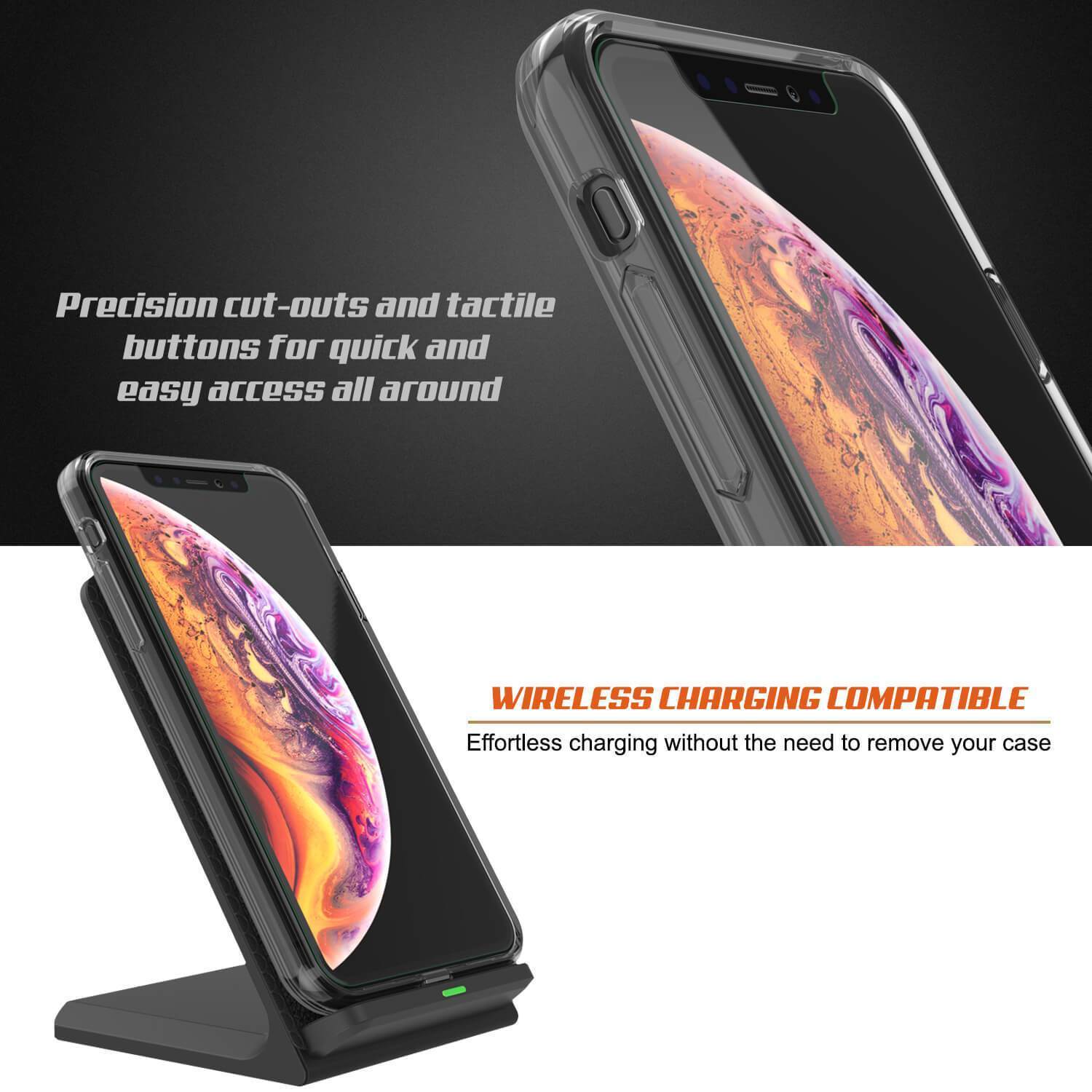 Capinha de Armadura Apple iPhone XS Punkcase Série Lucid-2.0 de Encaixe Compacto [Cristal Preto]