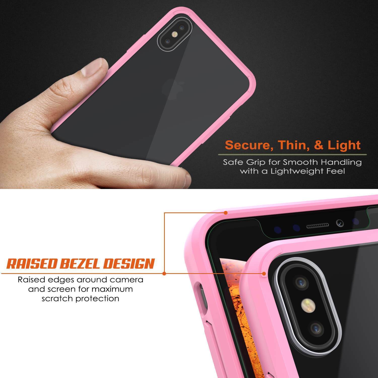 Capinha de Armadura Apple iPhone XS Punkcase Série Lucid-2.0 de Encaixe Compacto [Rosa]