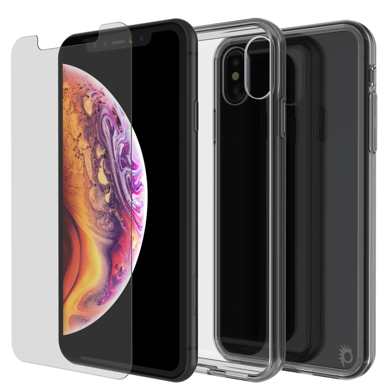 Capinha de Armadura Apple iPhone XS Punkcase Série Lucid-2.0 de Encaixe Compacto [Cristal Preto]
