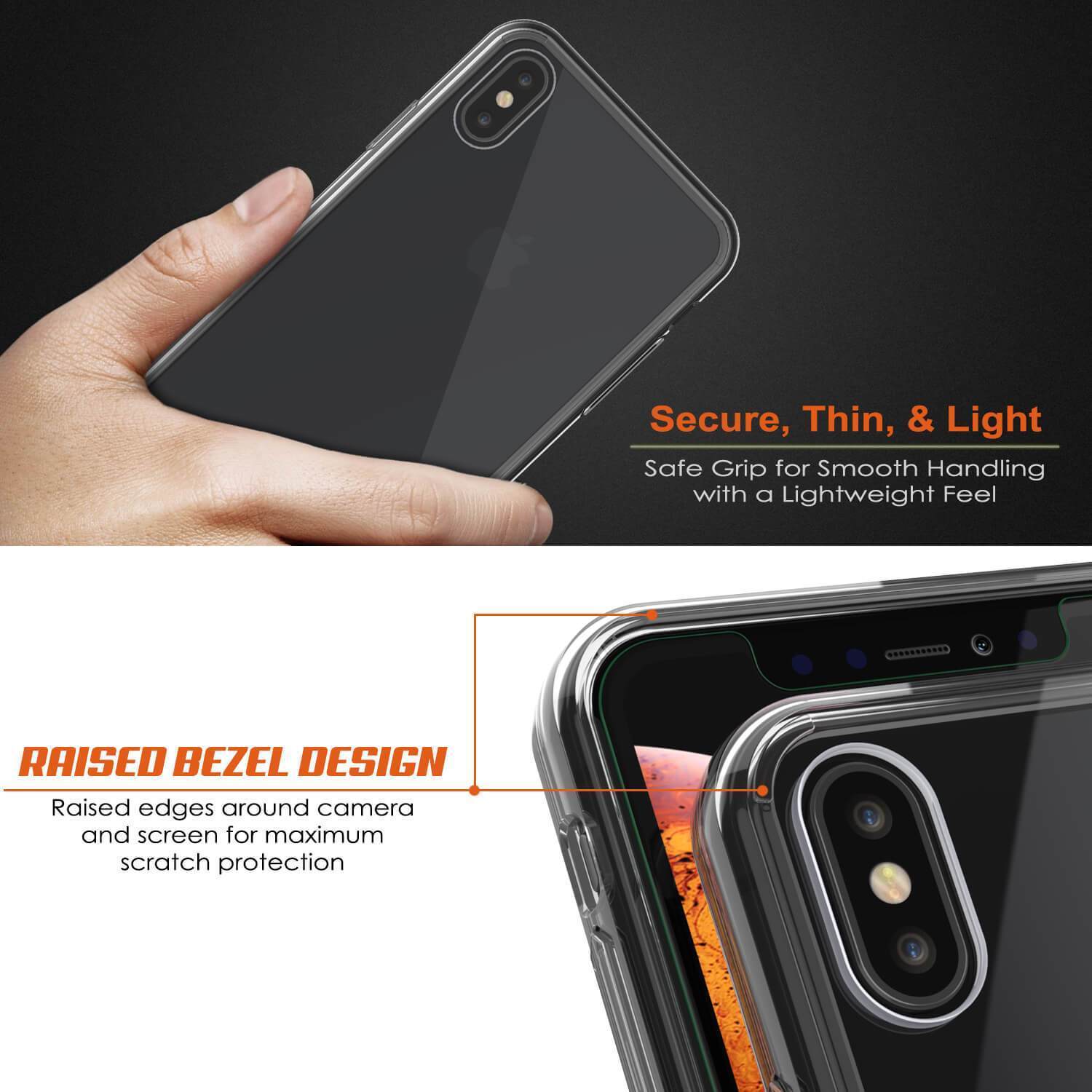 Capinha de Armadura Apple iPhone XS Punkcase Série Lucid-2.0 de Encaixe Compacto [Cristal Preto]