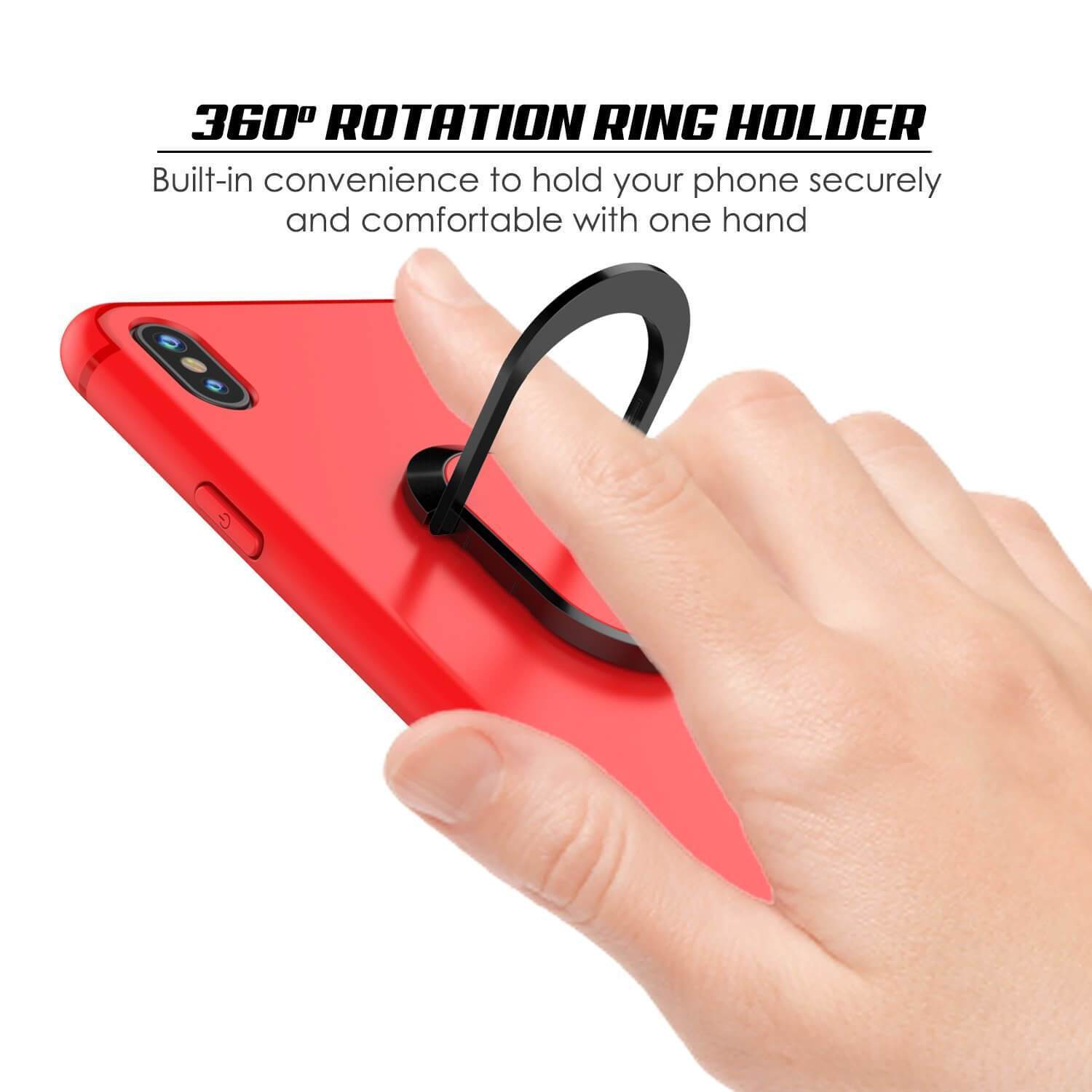 iPhone XS Max Case, Punkcase Magnetix Protective TPU Cover W/ Kickstand, Tempered Glass Screen Protector [Red] (Color in image: pink)
