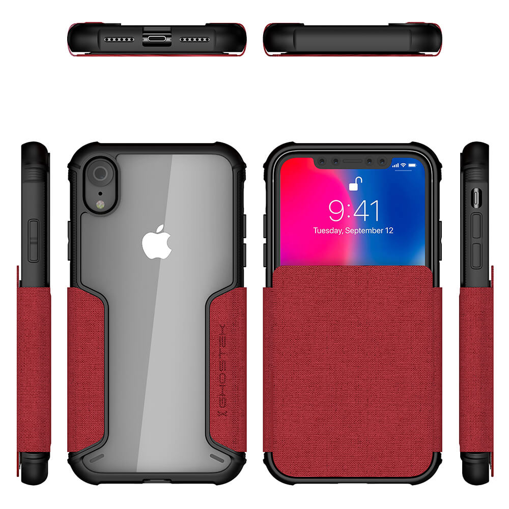 Capa para iPhone Xr, Ghostek Exec 3 Série para iPhone Xr / iPhone Pro Case de carteira protetora [VERMELHA]